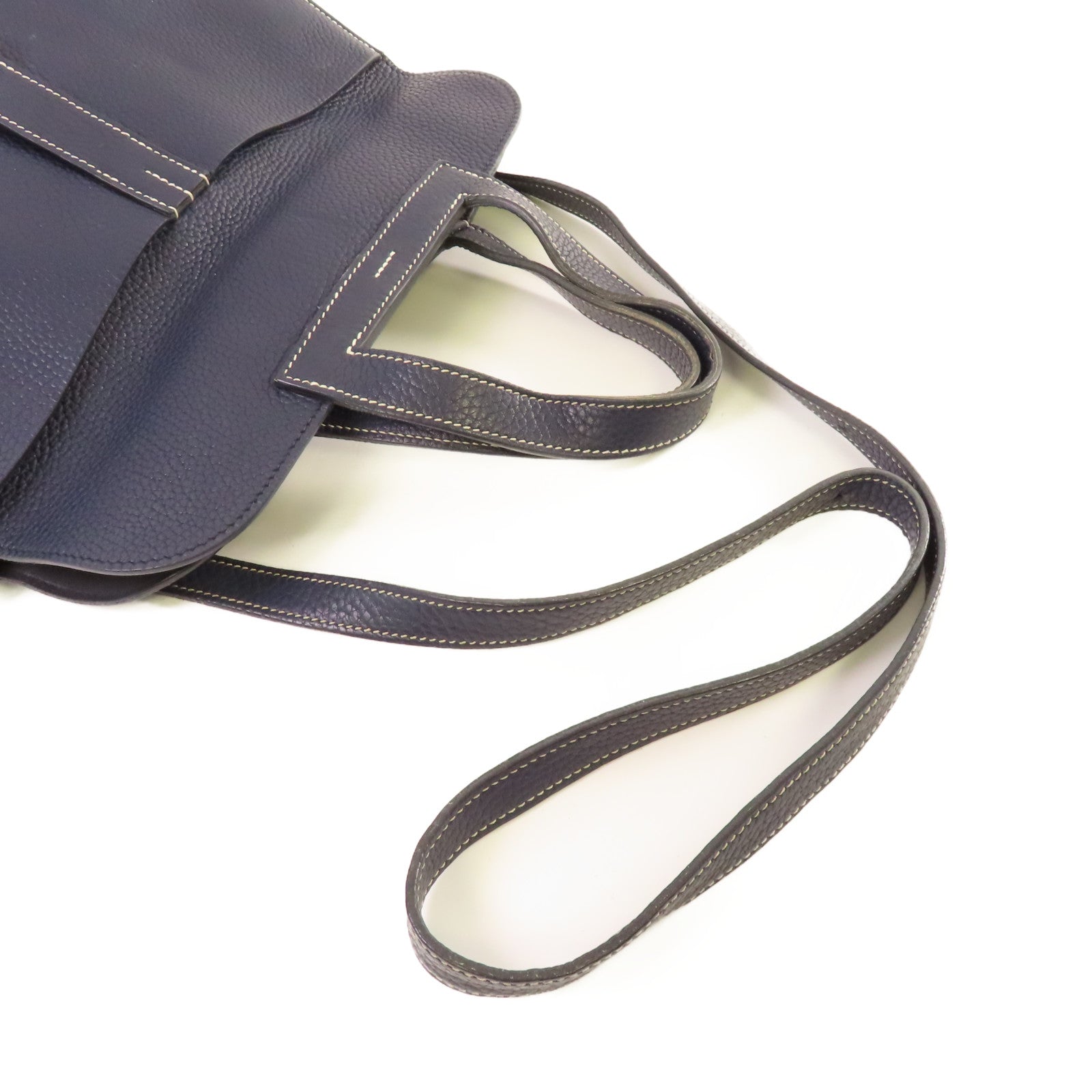 HERMES 【激減優惠】Clemence皮革Halzan 31 2Way Shoulder Bag銀扣手挽肩背兩用袋Bleu Saphir寶石藍色