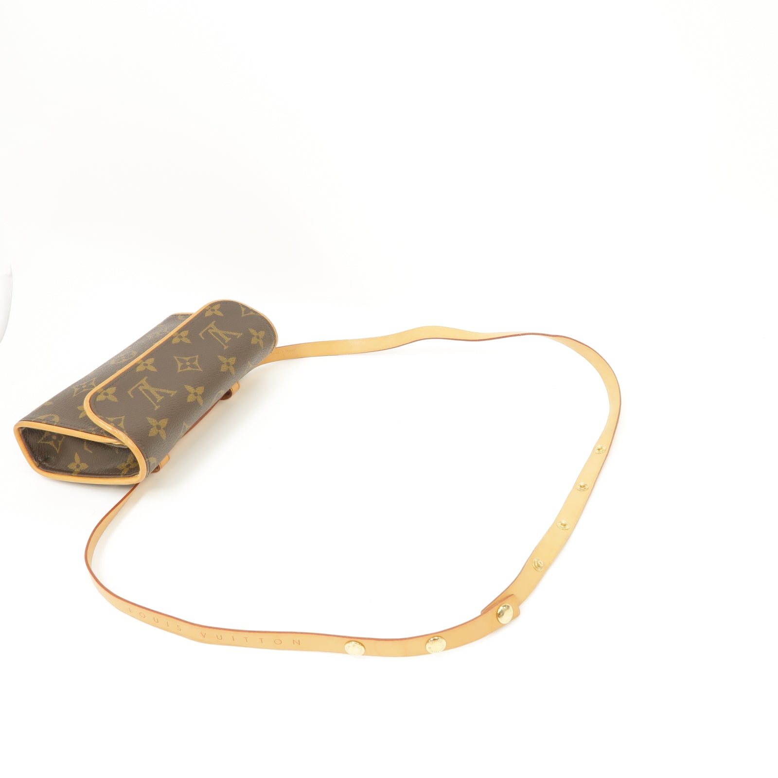LOUIS VUITTON Monogram Pochette Florentine金扣腰包啡色