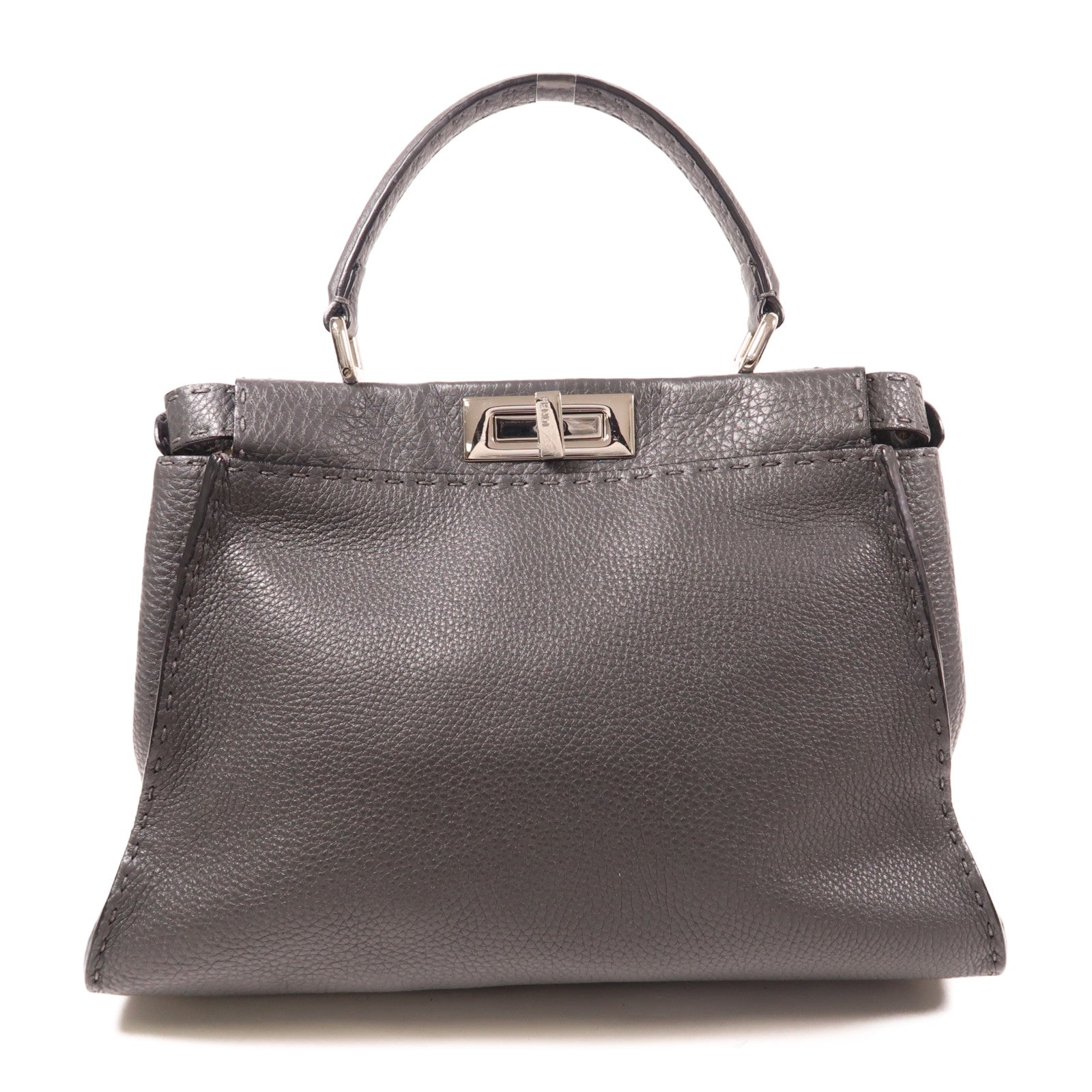 FENDI 牛皮皮革Peekaboo銀扣手挽肩背兩用袋