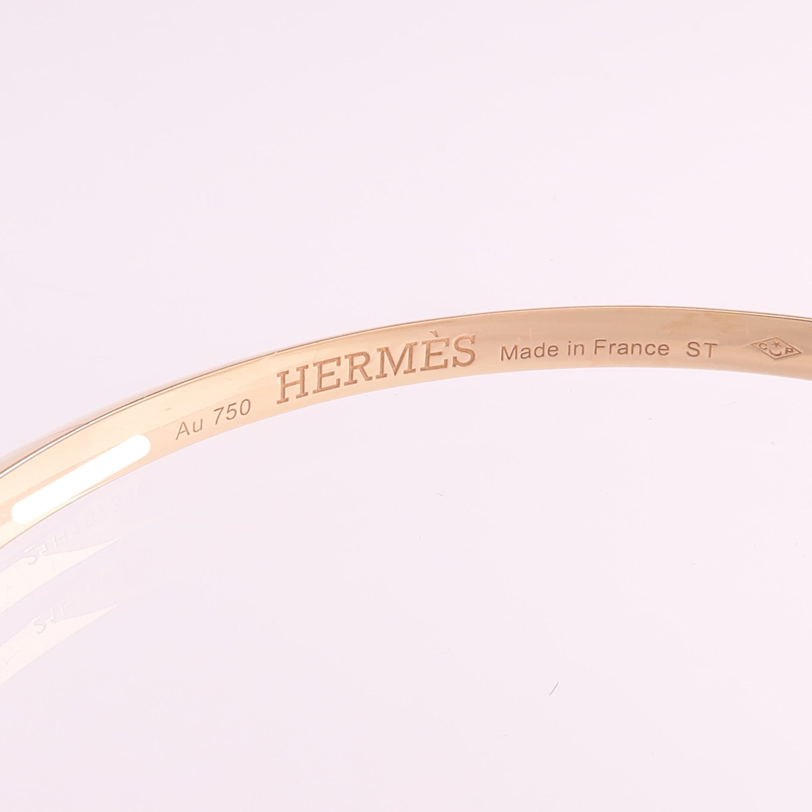 HERMES 18K玫瑰金Clou De Forge手鐲
