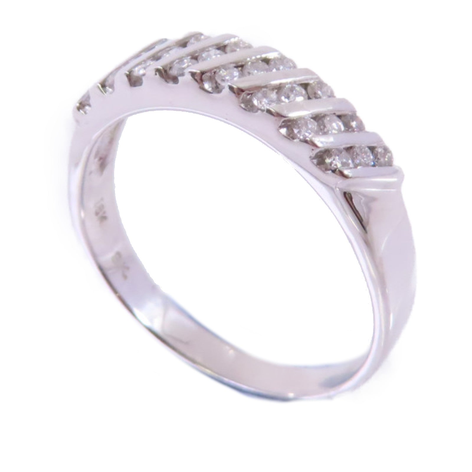 JEWELRY (PRICE DOWN) 0.30ct Diamond Ring US#7.5 18K White Gold