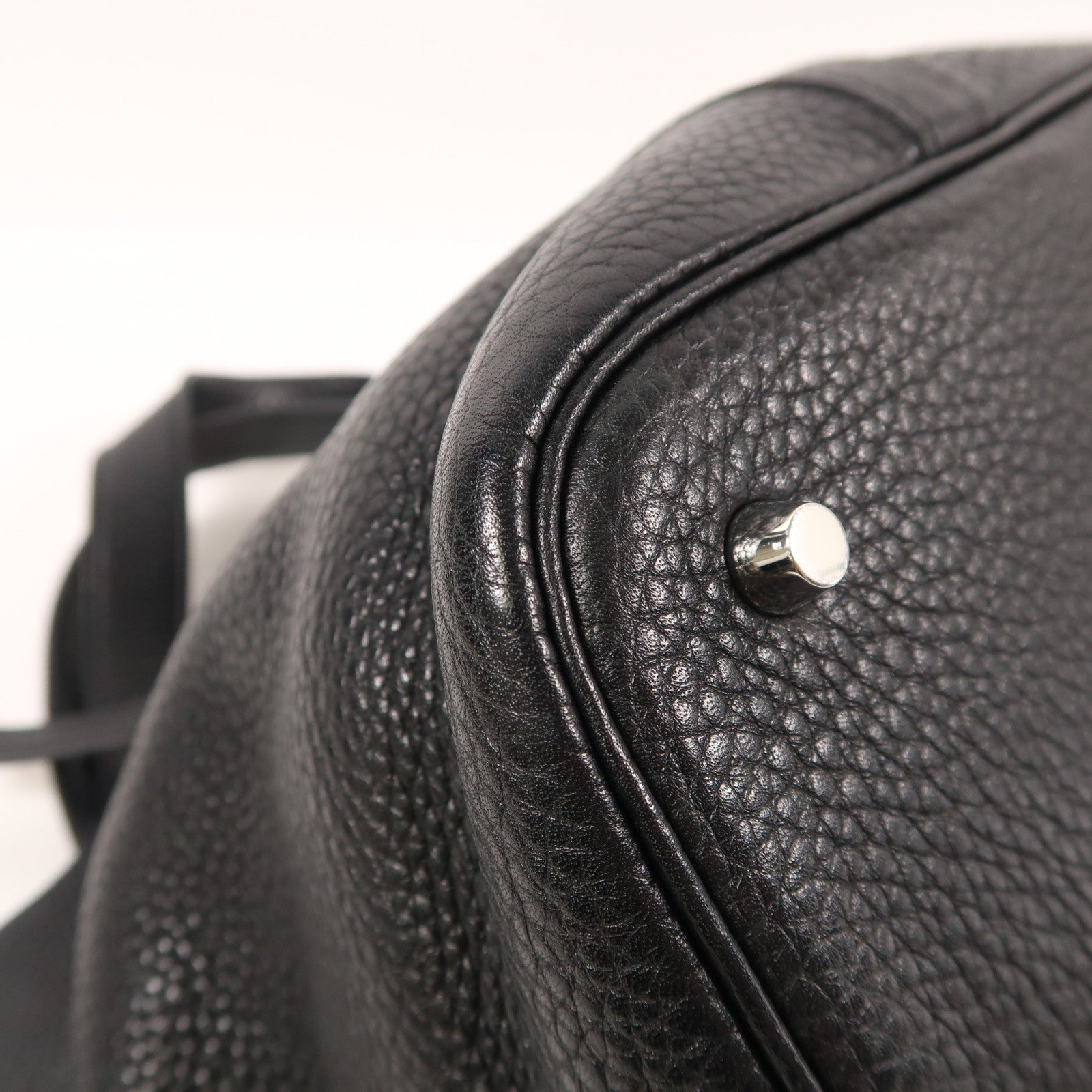 HERMES Clemence皮革Picotin MM銀扣手挽袋89 Noir