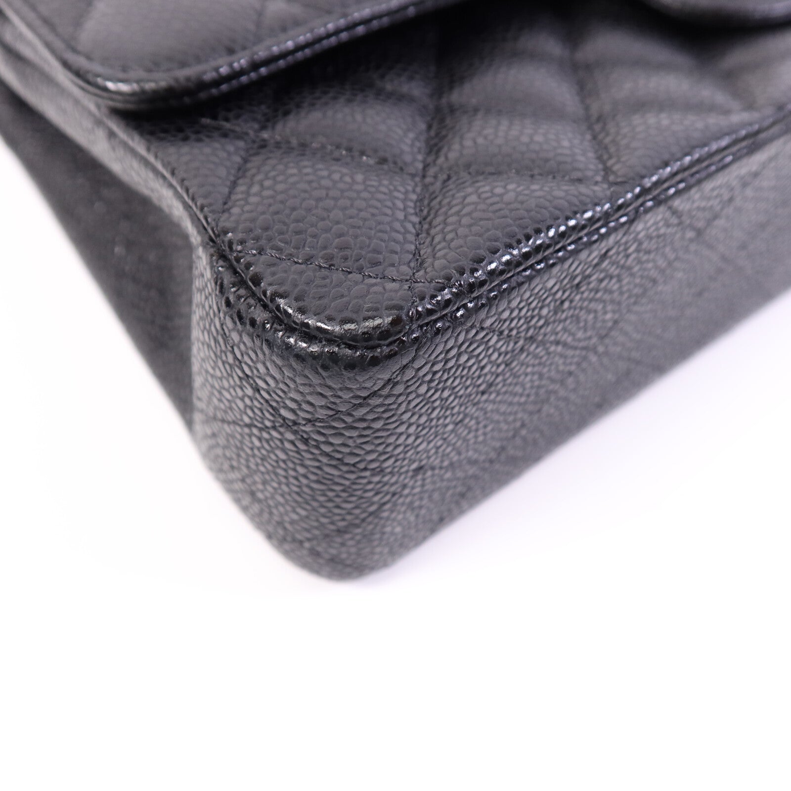 CHANEL 牛皮皮革Classic 25cm銀扣鏈帶手挽肩背兩用袋