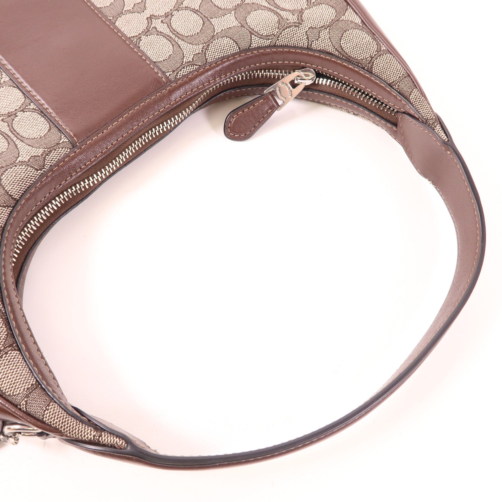 COACH 帆布Shoulder Bag銀扣肩背袋