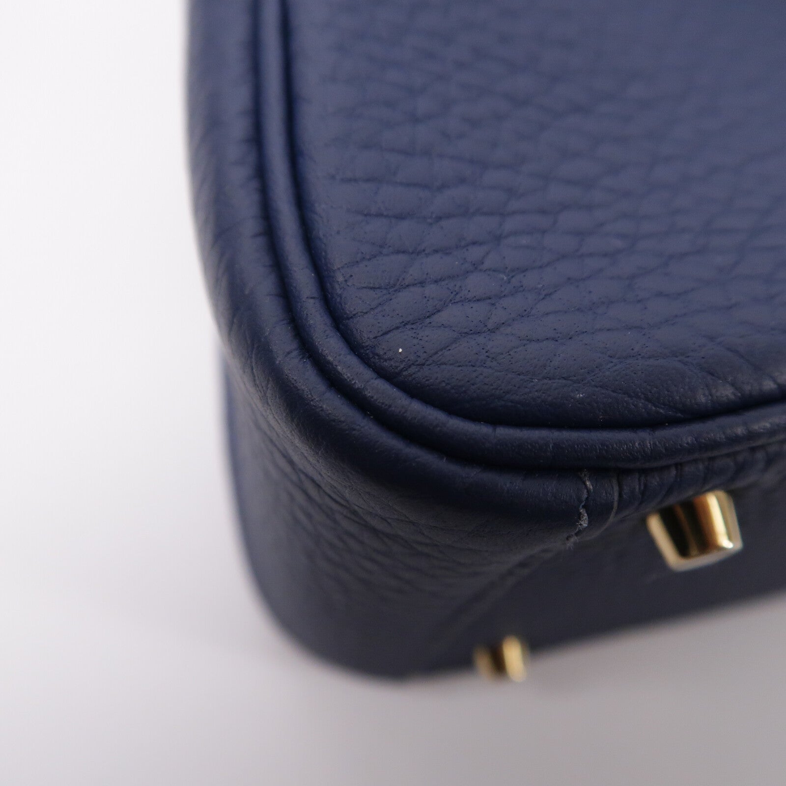HERMES Clemence皮革Mini Lindy手挽肩背兩用袋Bleu De Prusse