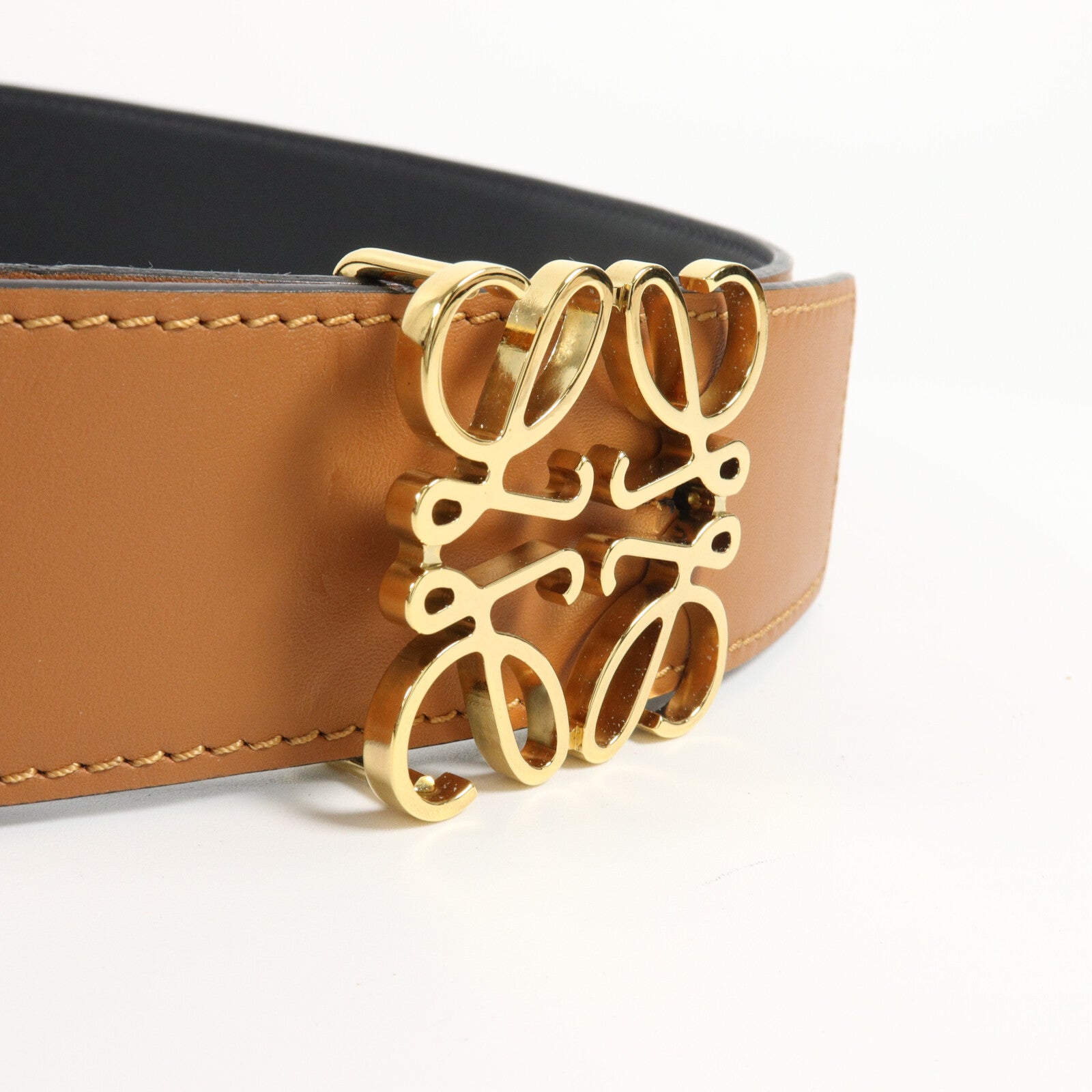 LOEWE 牛皮皮革Reversible Anagram Belt皮帶