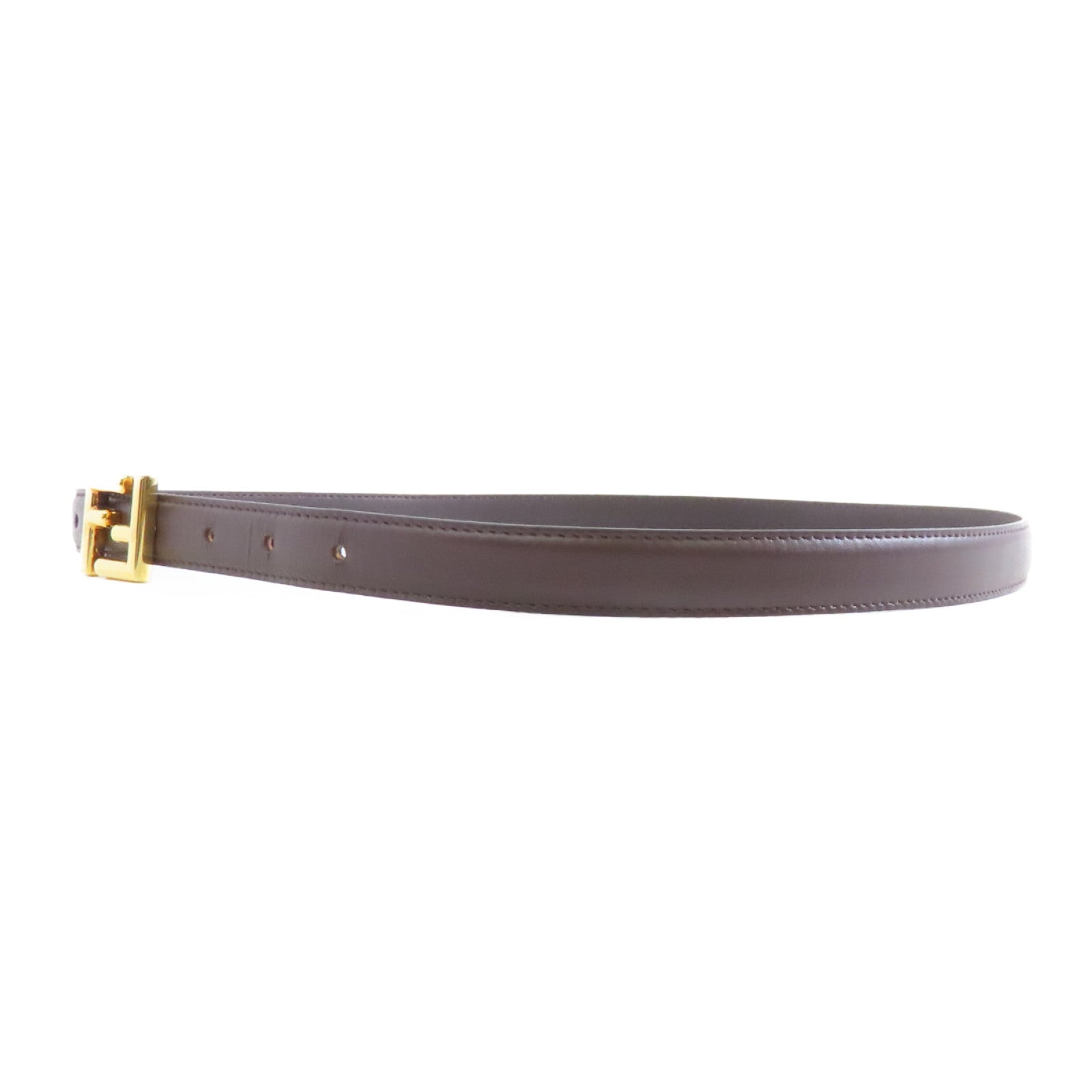 FENDI 牛皮皮革Belt 95cm金扣皮帶棕色