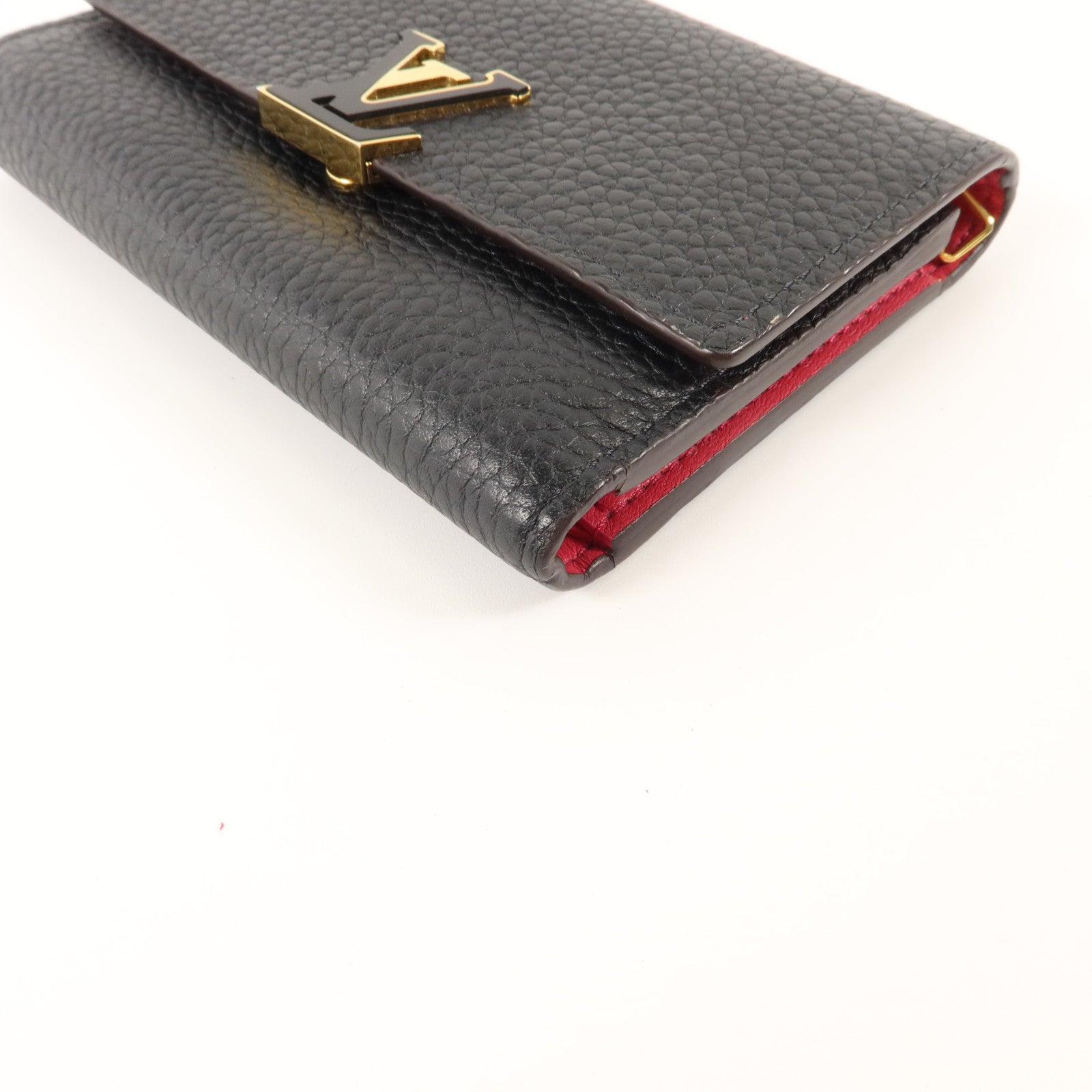 LOUIS VUITTON 牛皮皮革Capucines Wallet金扣錢包