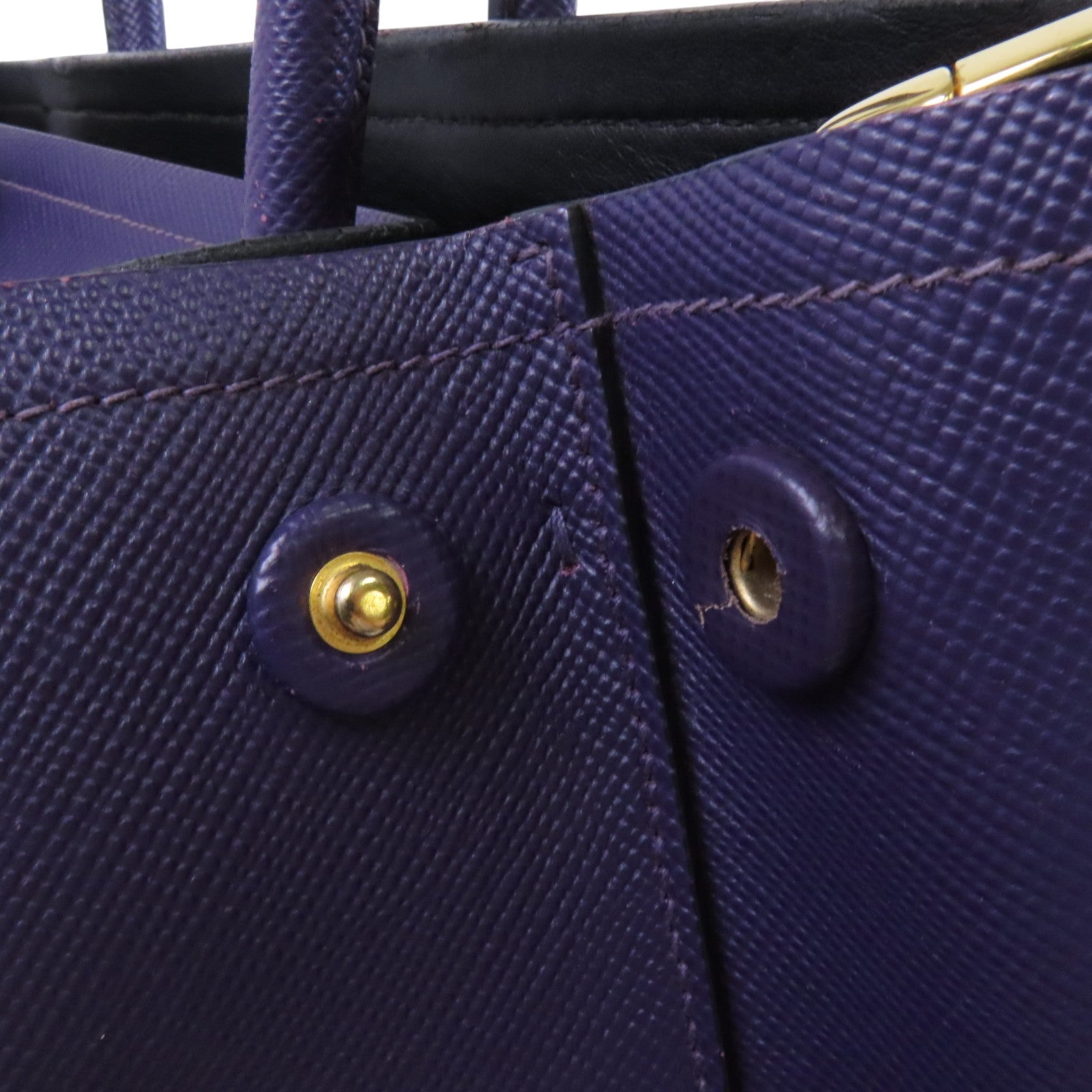 PRADA Saffiano皮革Double金扣手挽肩背兩用袋