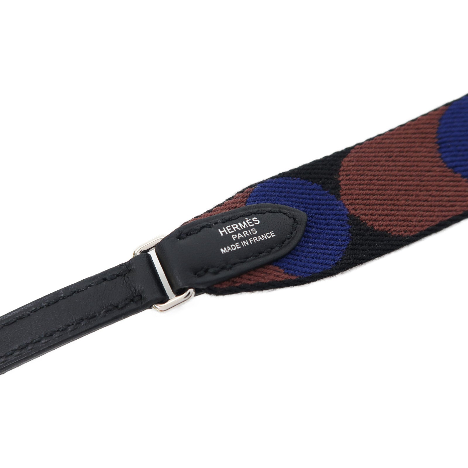 HERMES 帆布Shoulder Strap銀扣肩背帶黑色/藍色/啡色