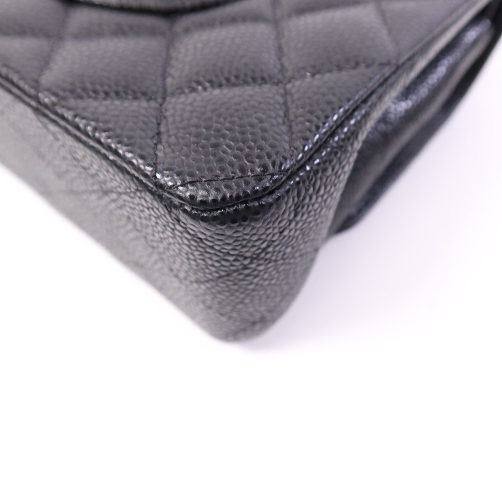 CHANEL 牛皮皮革Classic 25cm銀扣鏈帶手挽肩背兩用袋