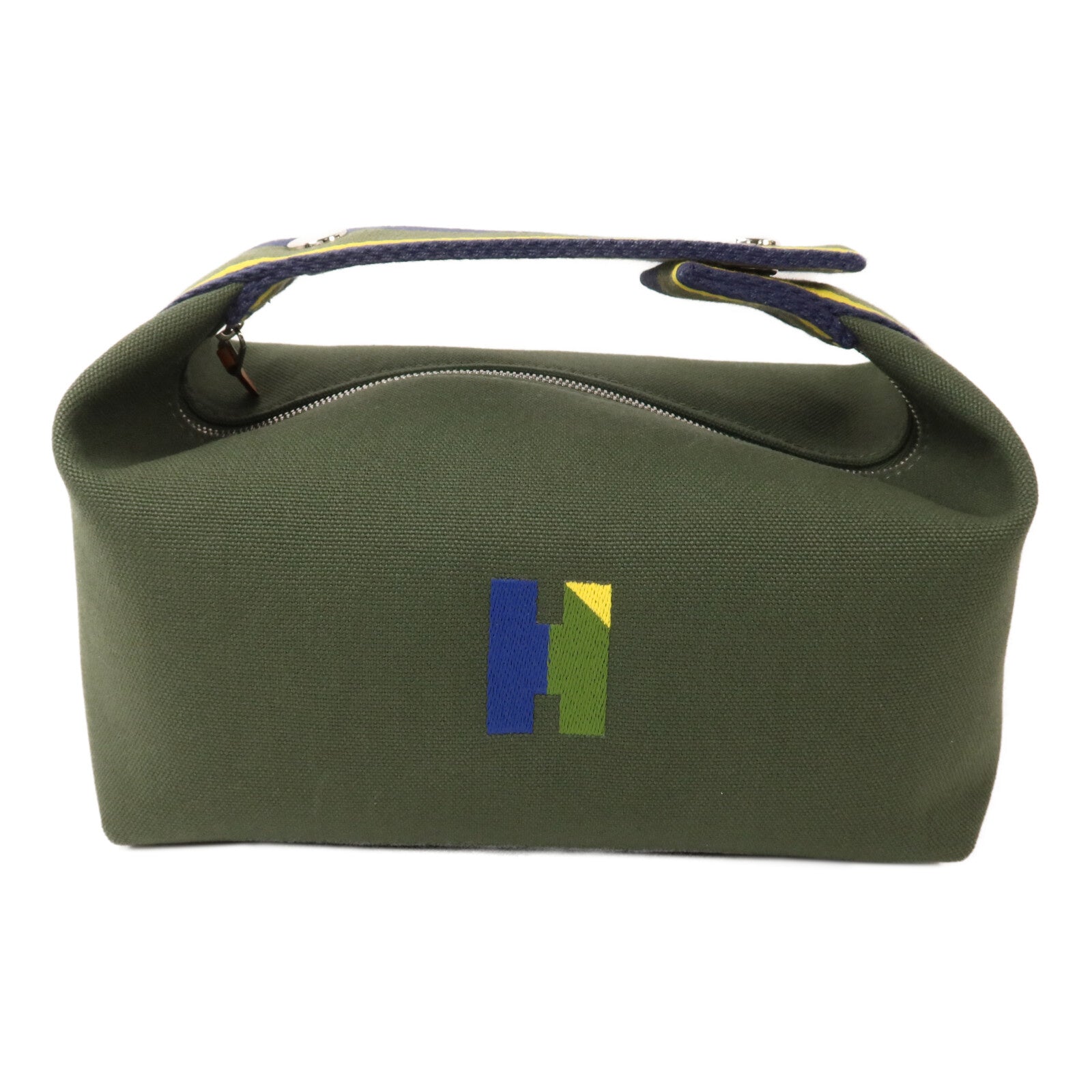 HERMES 帆布Bride-a-Brac H Pavillon Case Small手挽袋Kaki