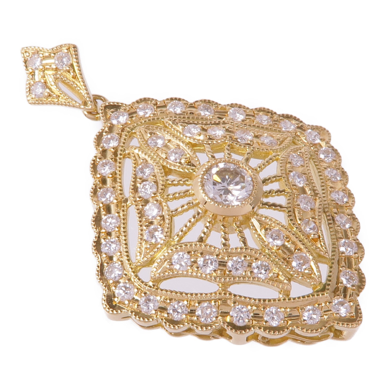 JEWELRY 18K黃金Diamond Pendant Top鑽石吊墜