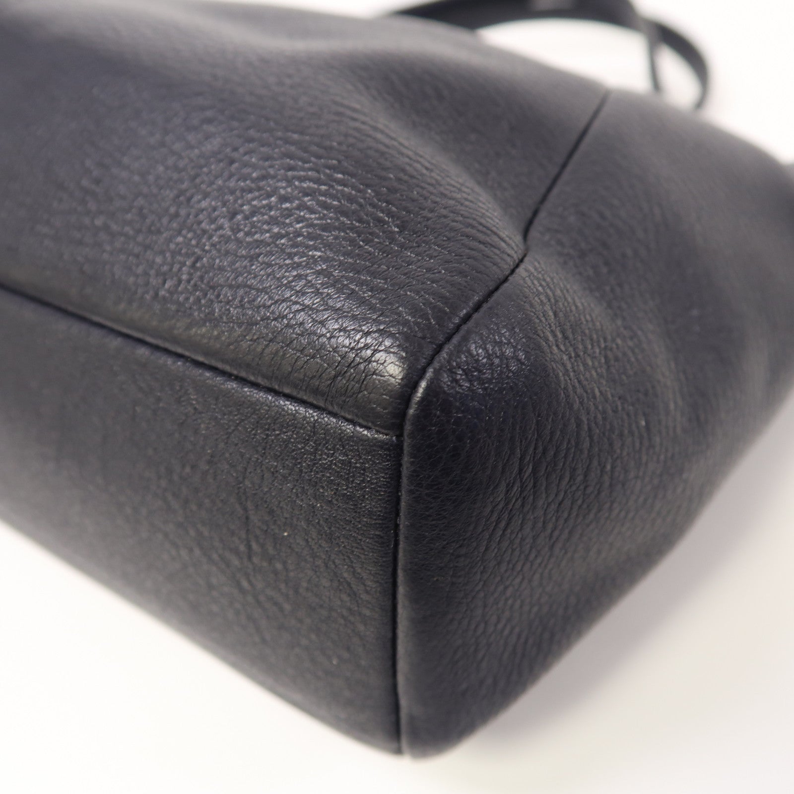COACH 牛皮皮革Sholder Bag金扣手挽肩背兩用袋深藍色