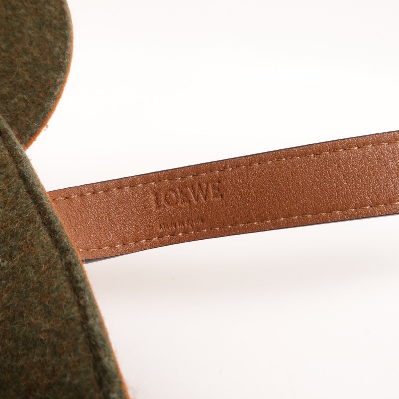 LOEWE Wool Felt/牛皮皮革Basket Small手挽袋