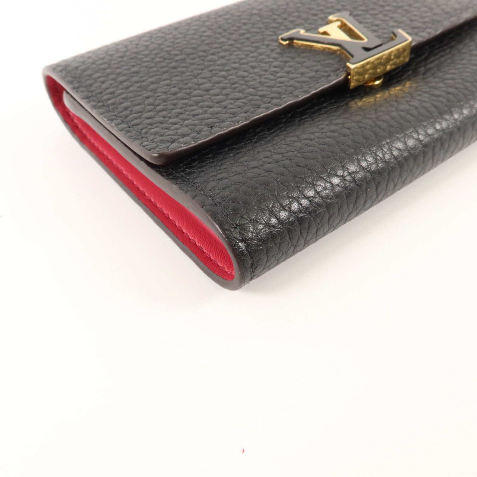 LOUIS VUITTON 牛皮皮革Capucines Wallet金扣錢包