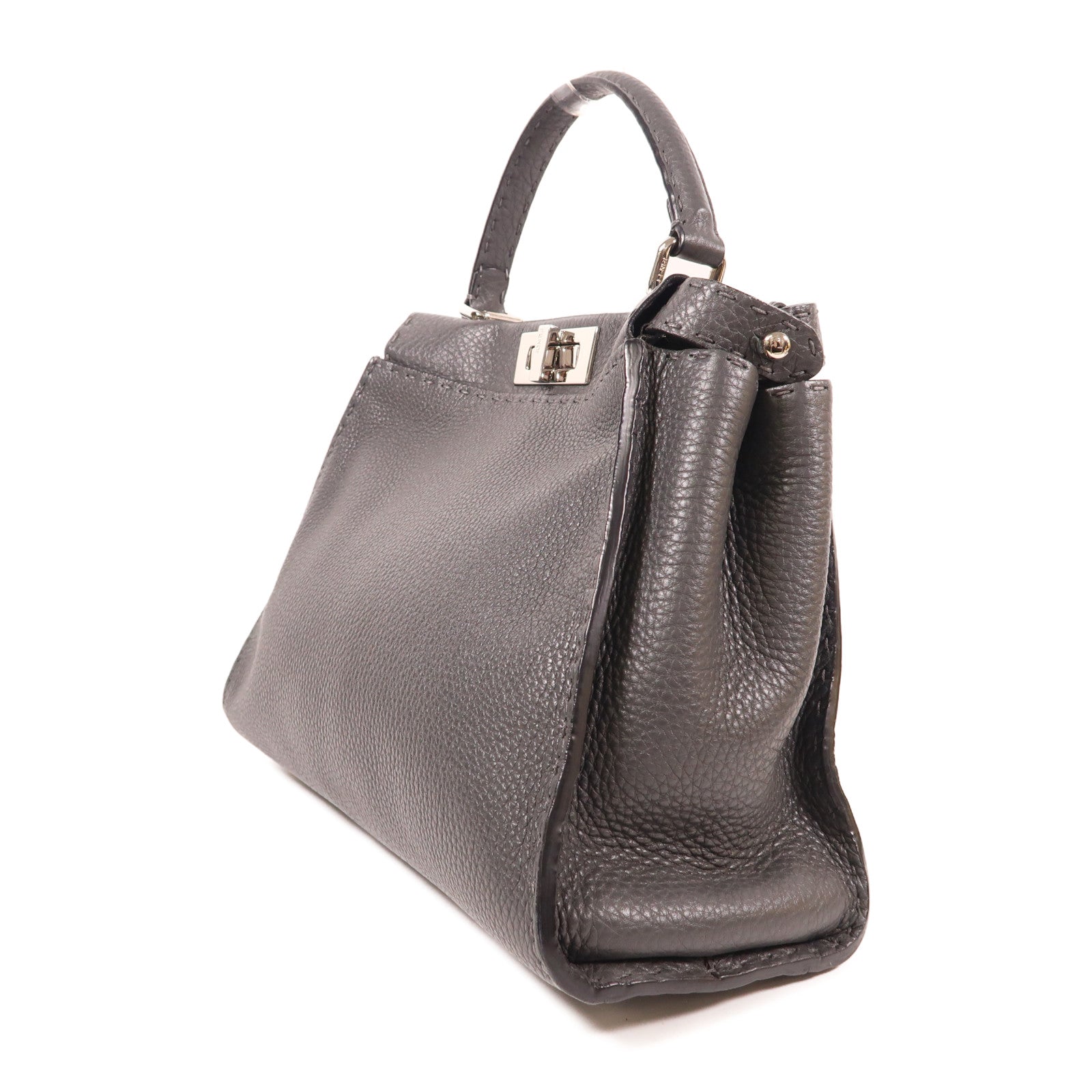 FENDI 牛皮皮革Peekaboo銀扣手挽肩背兩用袋