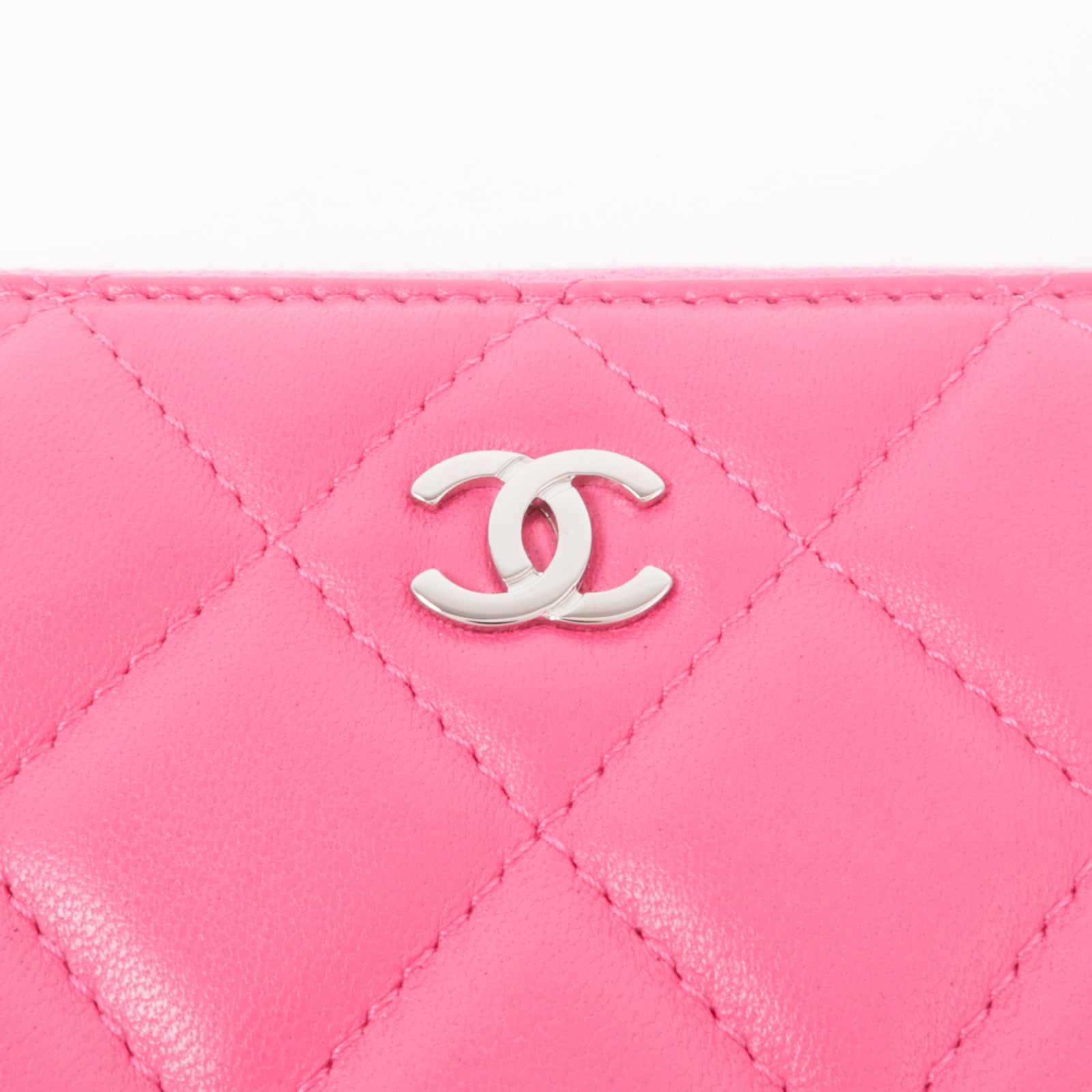 CHANEL 皮革Long Wallet銀扣長錢包