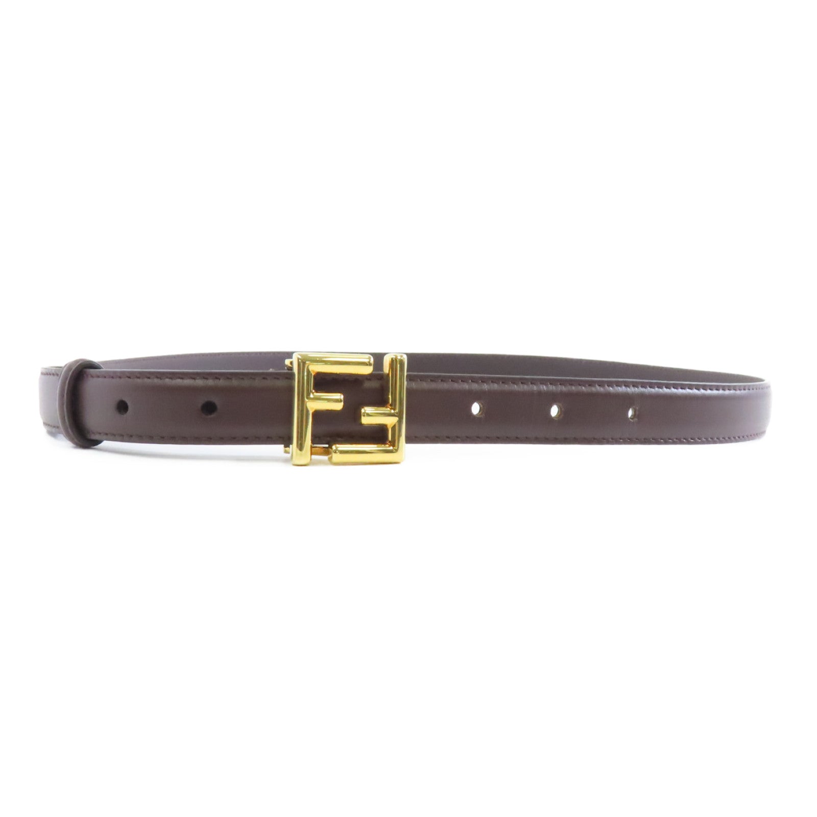 FENDI 牛皮皮革Belt 95cm金扣皮帶棕色