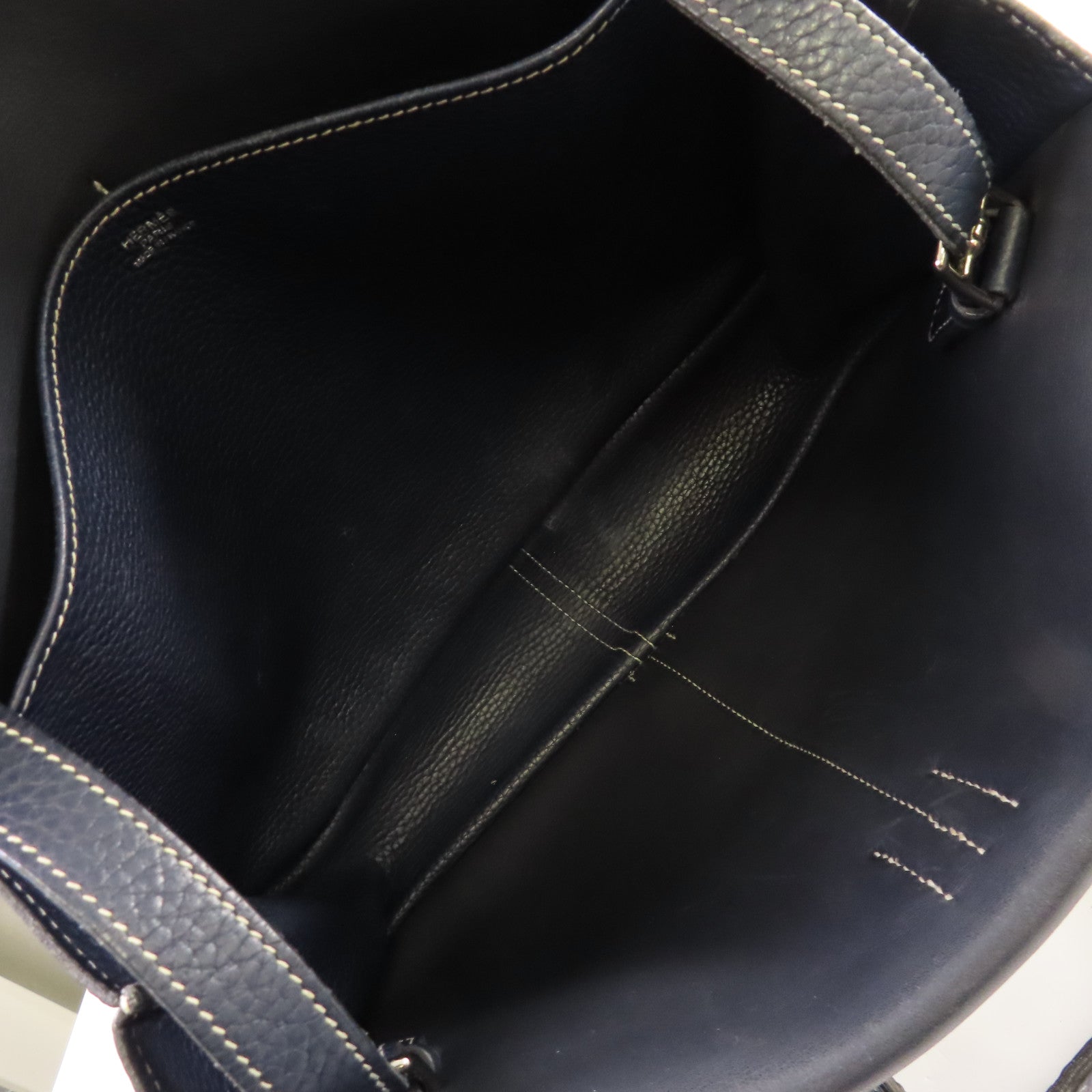 HERMES 【激減優惠】Clemence皮革Halzan 31 2Way Shoulder Bag銀扣手挽肩背兩用袋Bleu Saphir寶石藍色