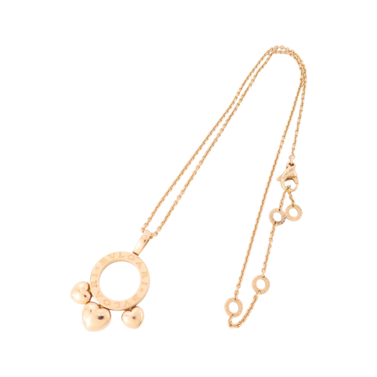 BVLGARI 18K玫瑰金Allegra Heart Necklace項鏈