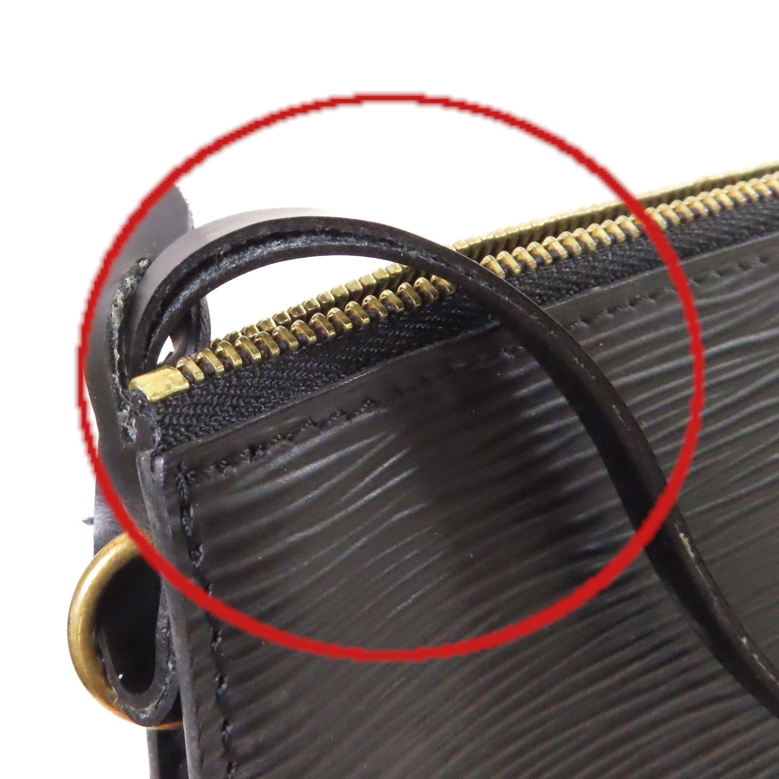 LOUIS VUITTON 【激減優惠】Epi Pochette Accessoires Pouch Handbag金扣手挽袋黑色