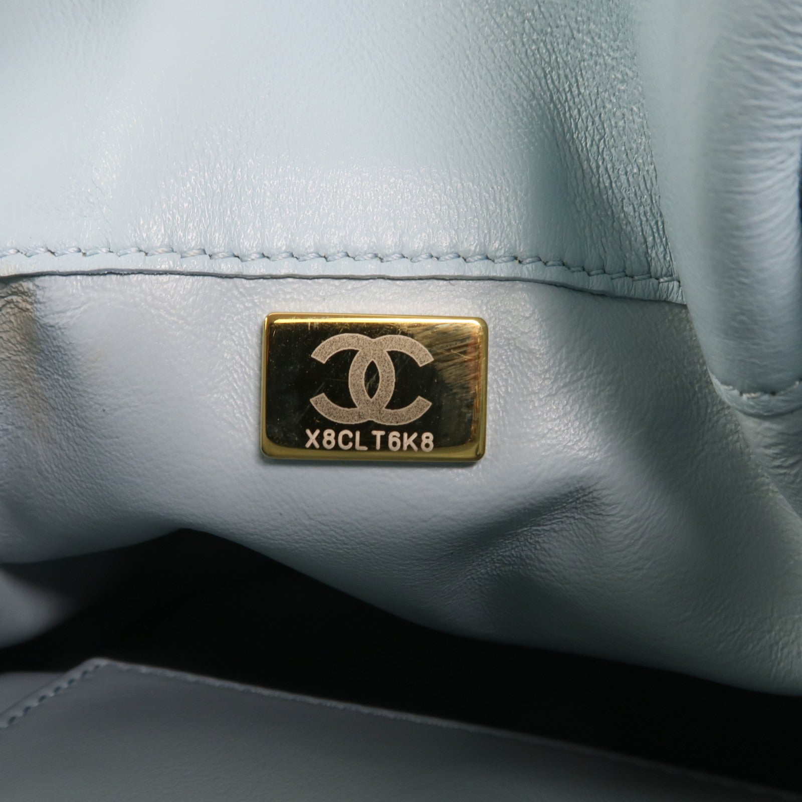 CHANEL 羊皮皮革Bucket Bag金扣鏈帶手挽肩背兩用袋