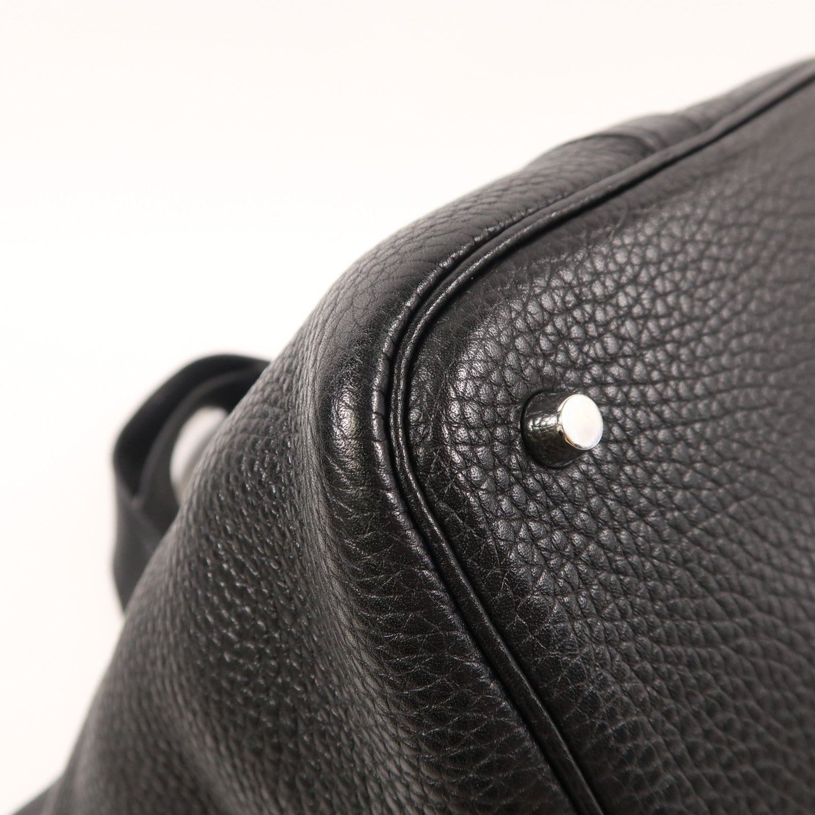 HERMES Clemence皮革Picotin MM銀扣手挽袋89 Noir