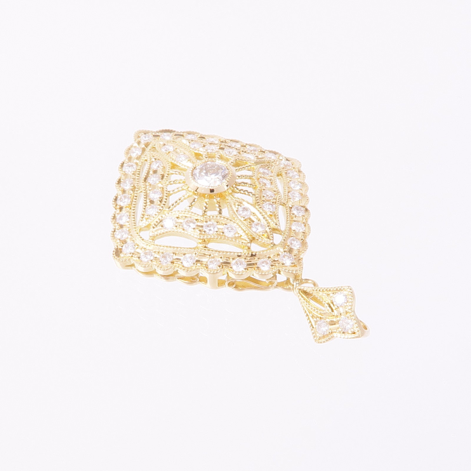 JEWELRY 18K黃金Diamond Pendant Top鑽石吊墜