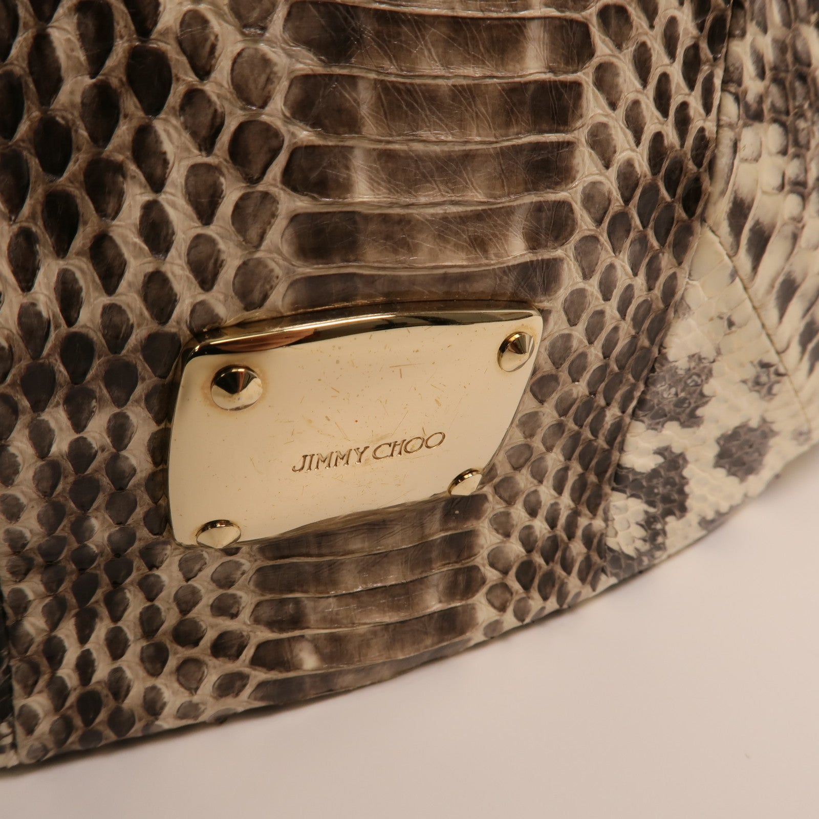 JIMMY CHOO 蛇皮皮革Hand Bag金扣手挽袋