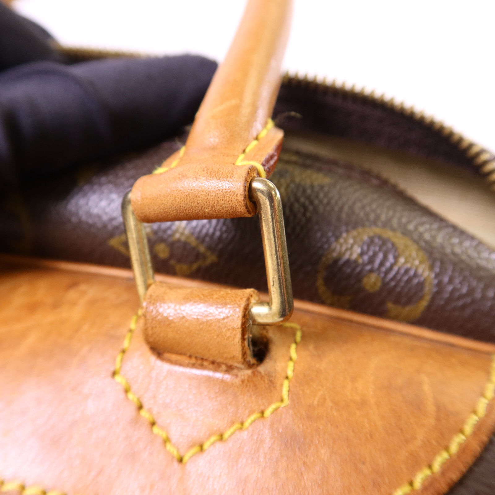 LOUIS VUITTON Monogram Deauville金扣手挽袋棕色