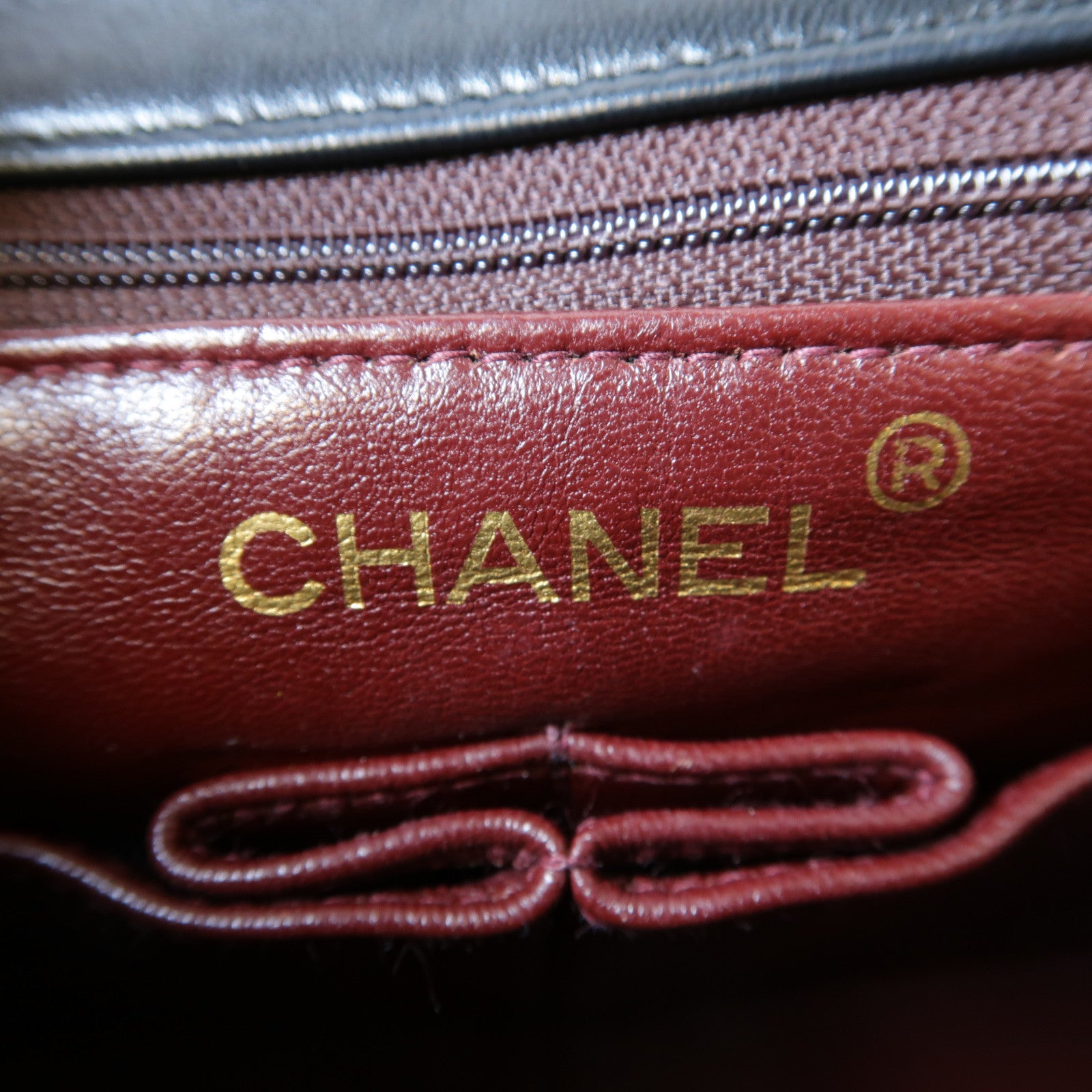CHANEL 菱格羊皮皮革Vintage Flap Chain Shoulder Bag金扣鏈帶肩背袋黑色