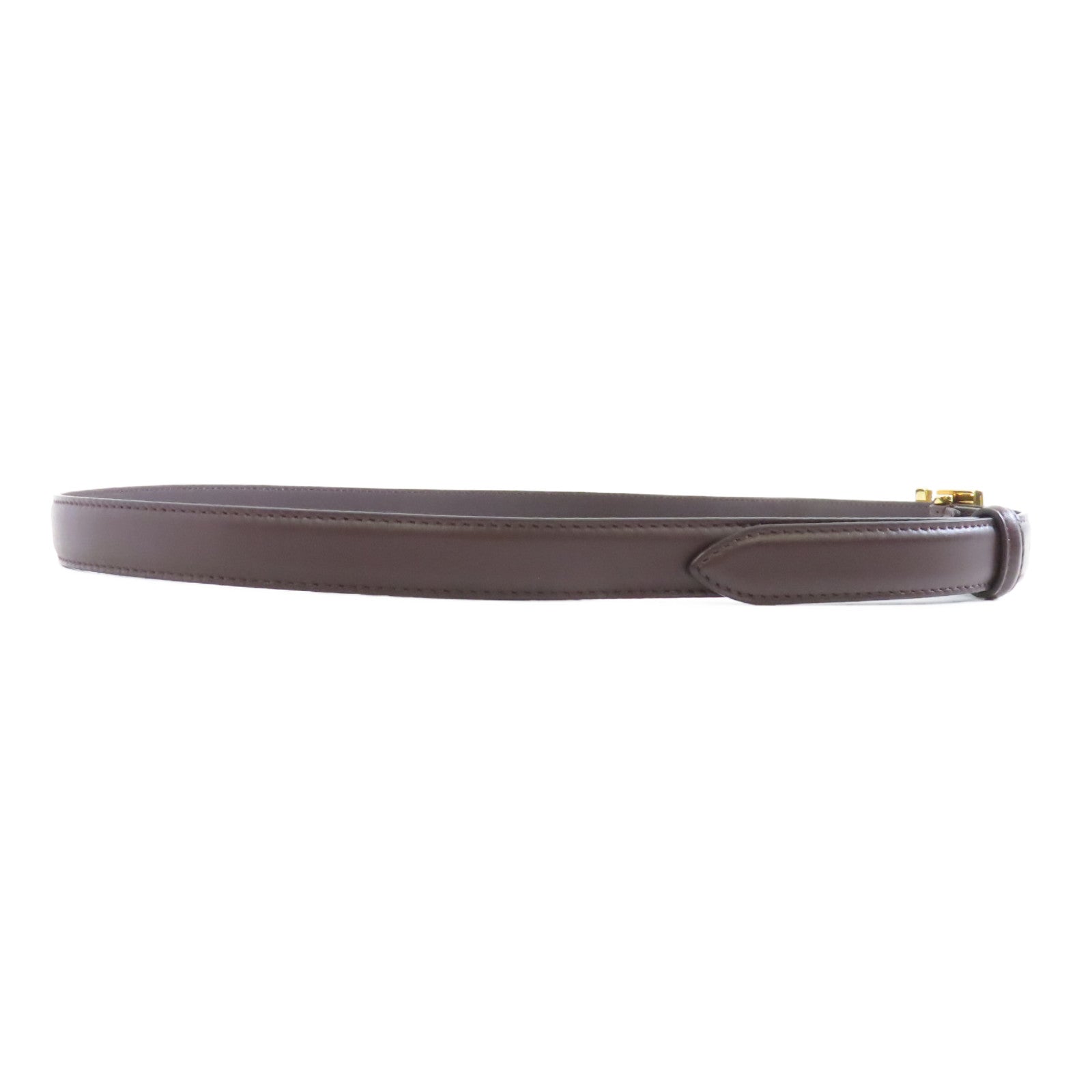 FENDI 牛皮皮革Belt 95cm金扣皮帶棕色