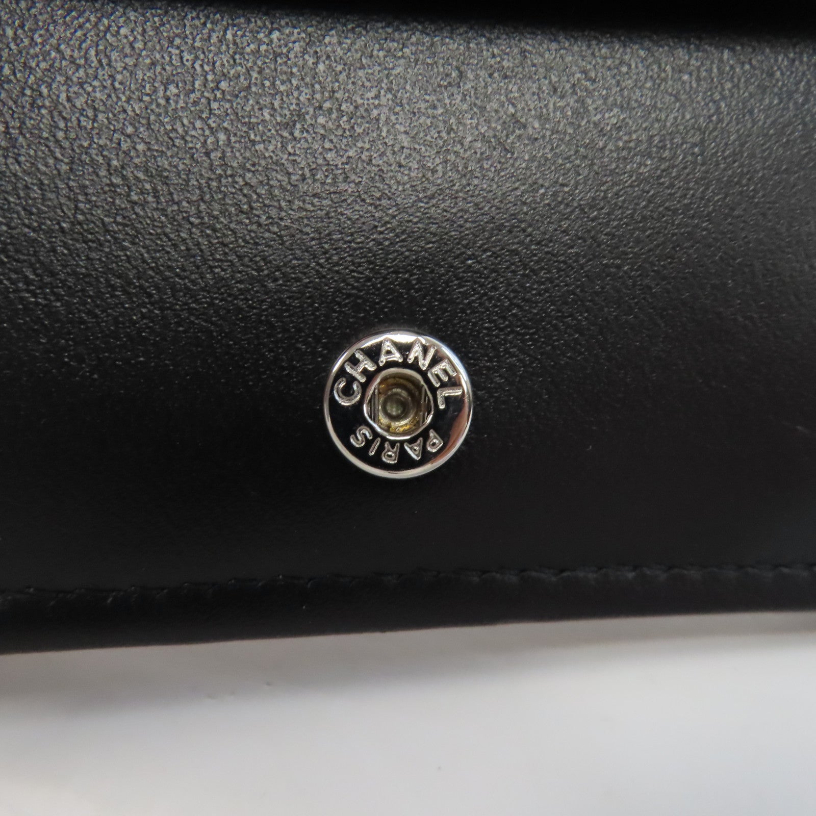 CHANEL 菱格Caviar皮革Wallet銀扣錢包黑色