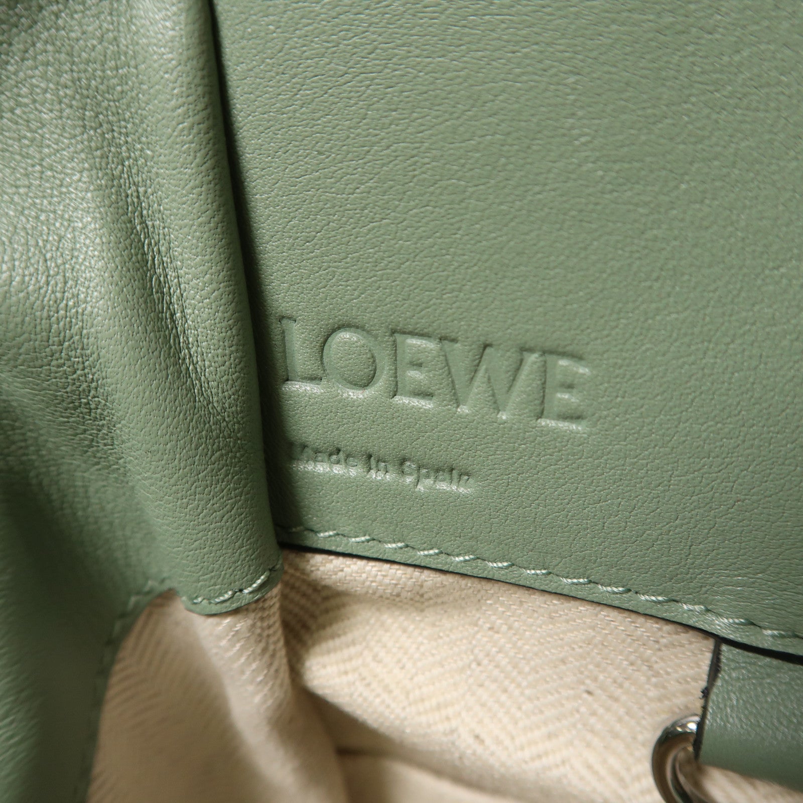 LOEWE 【激減優惠】牛皮皮革Hammock銀扣手挽肩背兩用袋