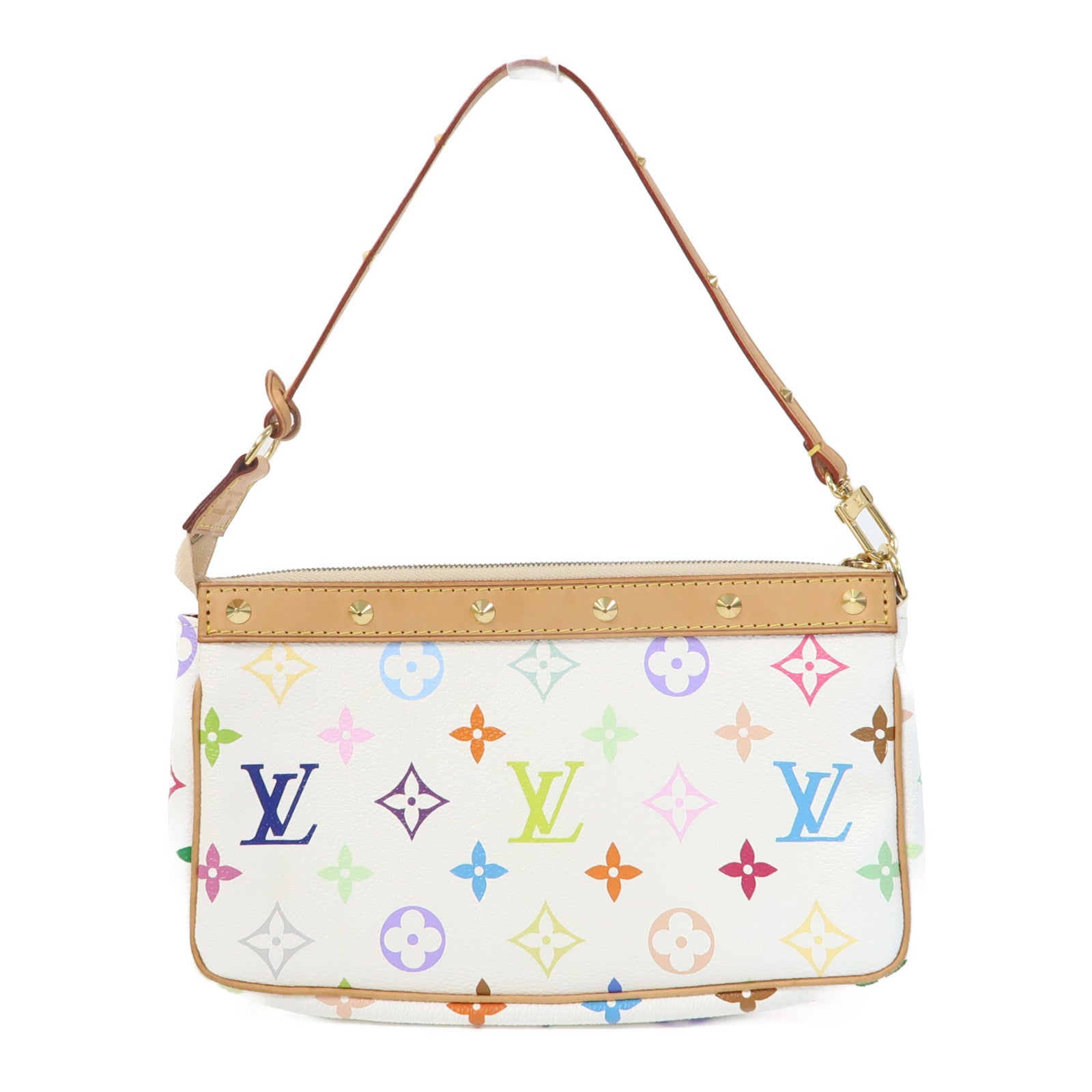 LOUIS VUITTON Monogram Multicolore Pochette Accessories金扣手拿包白色/彩色