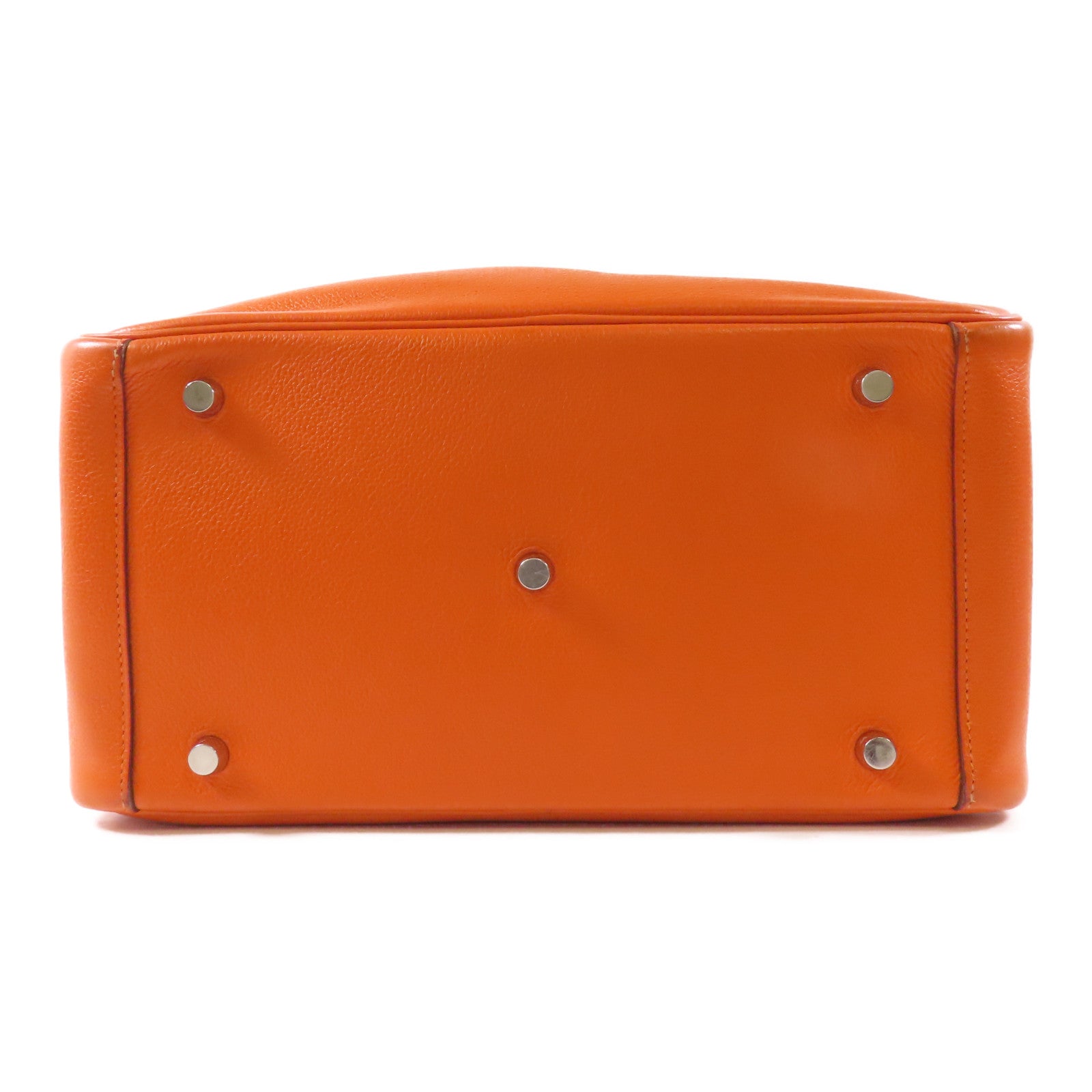HERMES PHW Lindy 30 2 Way Bag Evercolor Leather 8V Orange Poppy