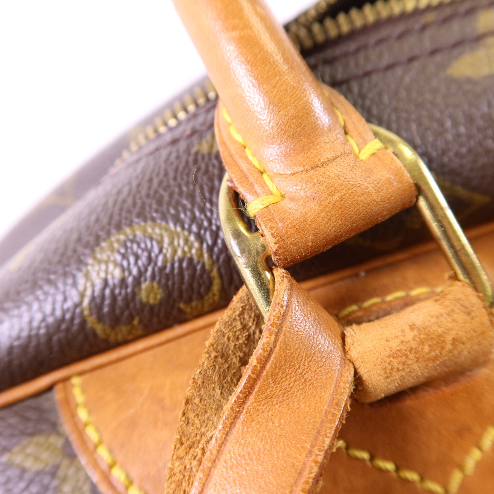 LOUIS VUITTON Monogram Deauville金扣手挽袋棕色