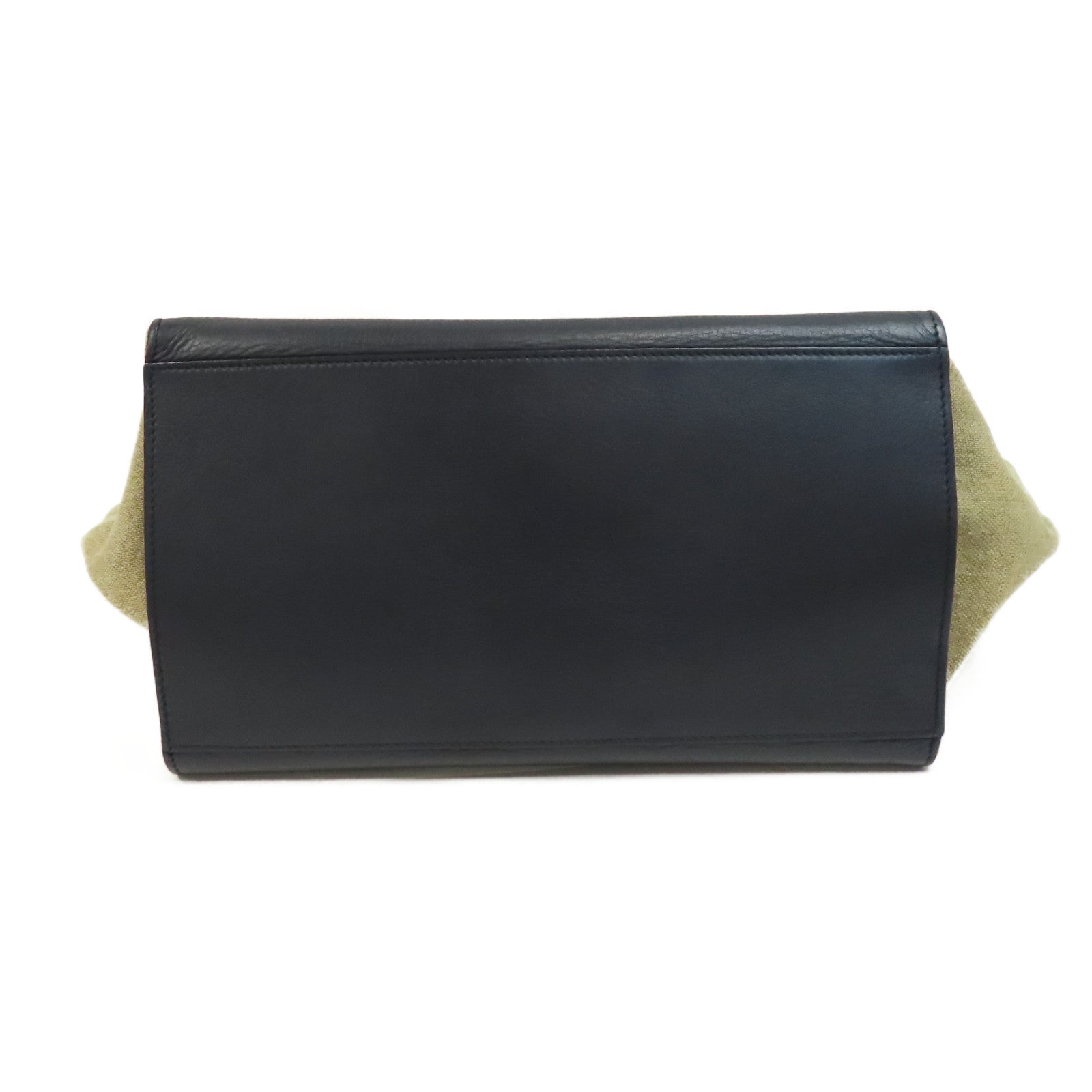 CELINE 【激減優惠】牛皮皮革Trapeze金扣手挽肩背兩用袋深藍色/米色