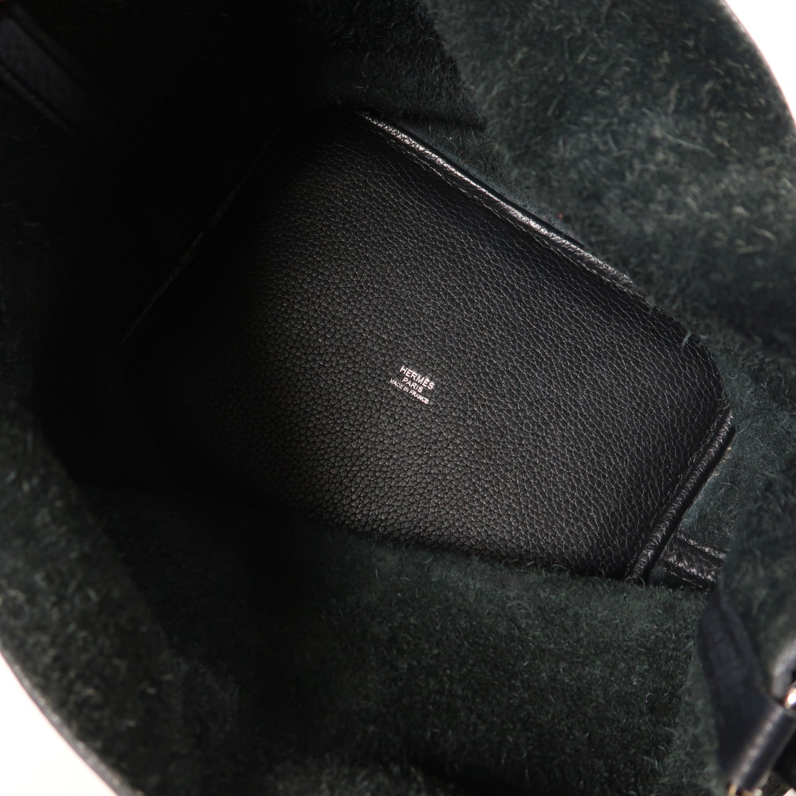 HERMES Clemence皮革Picotin MM銀扣手挽袋89 Noir