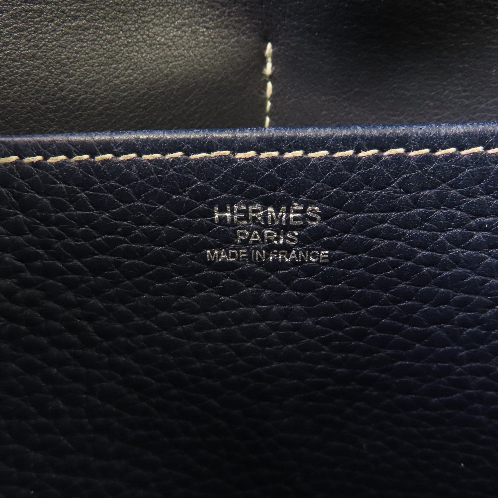 HERMES 【激減優惠】Clemence皮革Halzan 31 2Way Shoulder Bag銀扣手挽肩背兩用袋Bleu Saphir寶石藍色