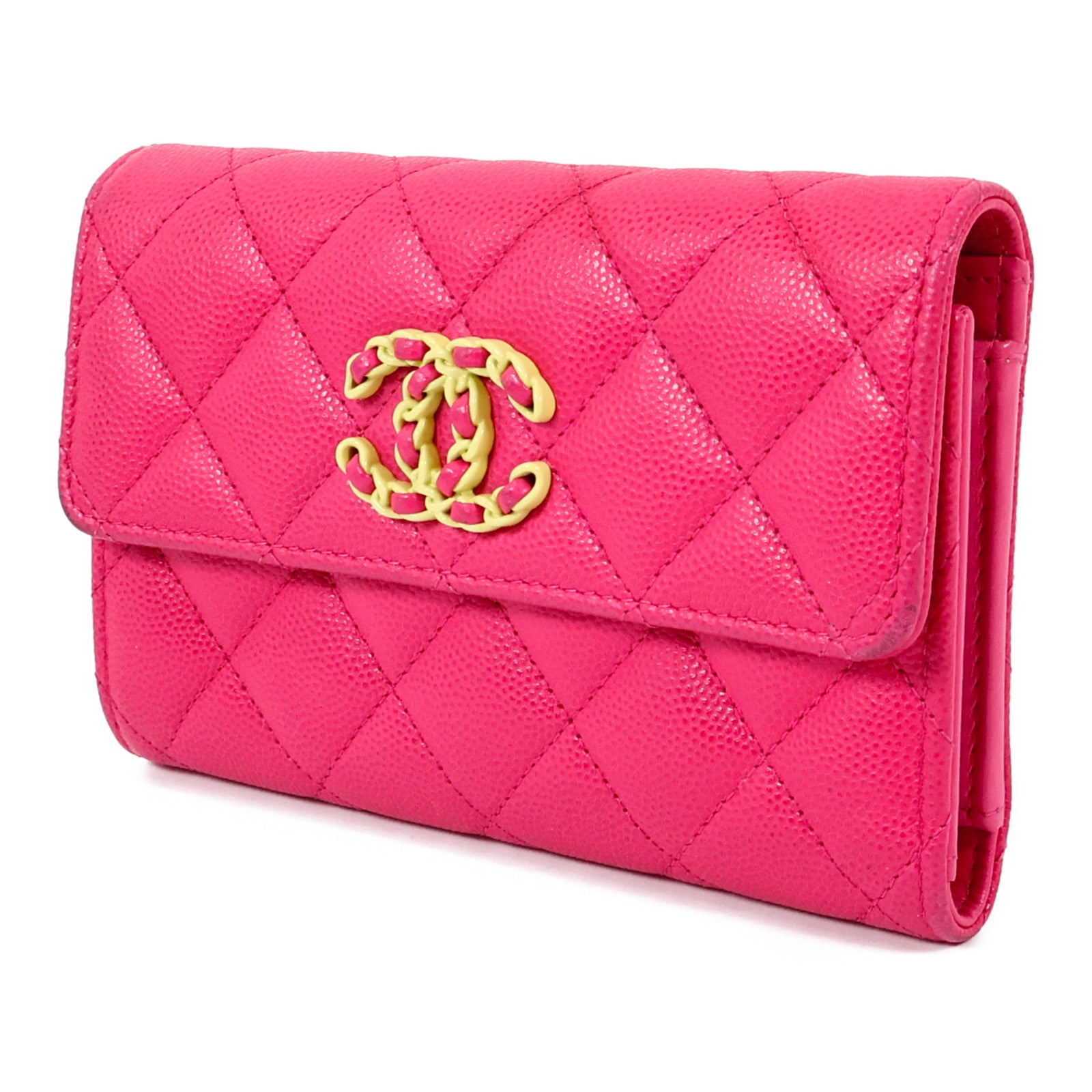 CHANEL 牛皮皮革C19 Medium Flap錢包