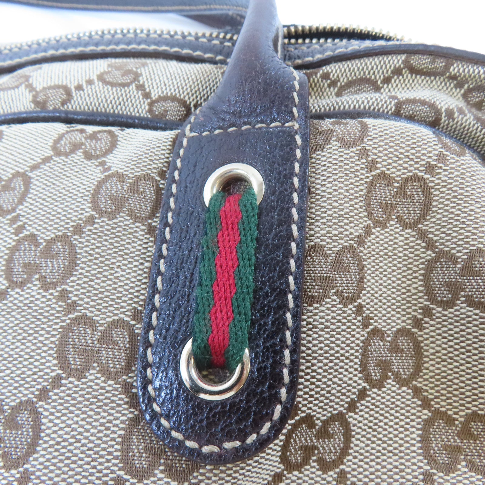 GUCCI 帆布Shoulder Bag金扣肩背袋啡色