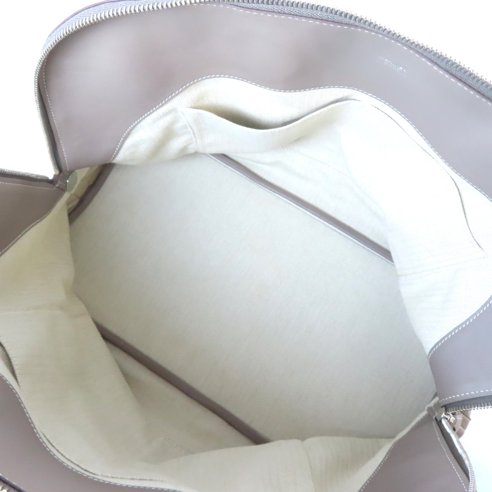 HERMES Sikkim皮革Bolide Relax 45銀扣手挽袋Gris Souris/灰色