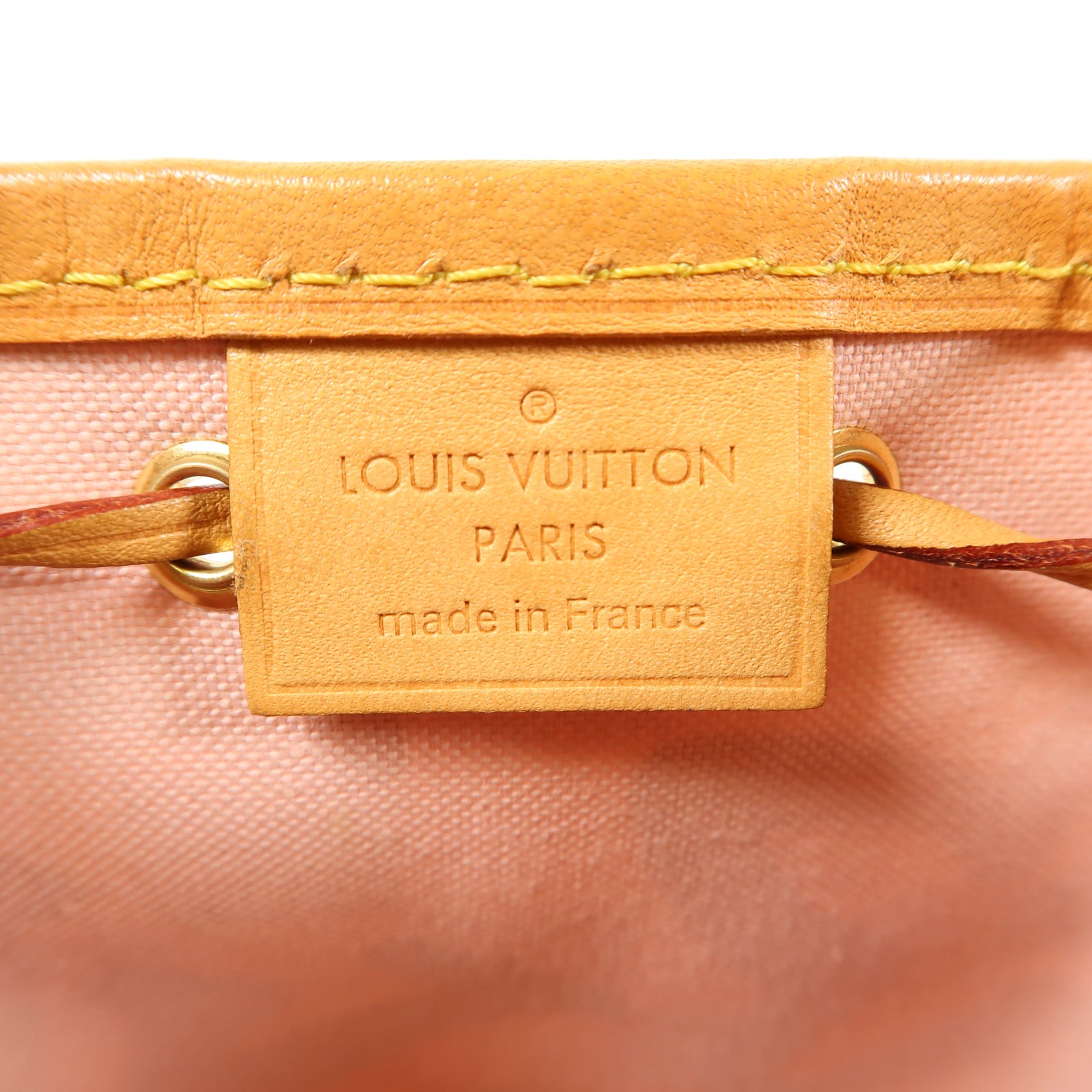 LOUIS VUITTON 【激減優惠】Damier Nano Noe金扣肩背袋白色/粉紅色