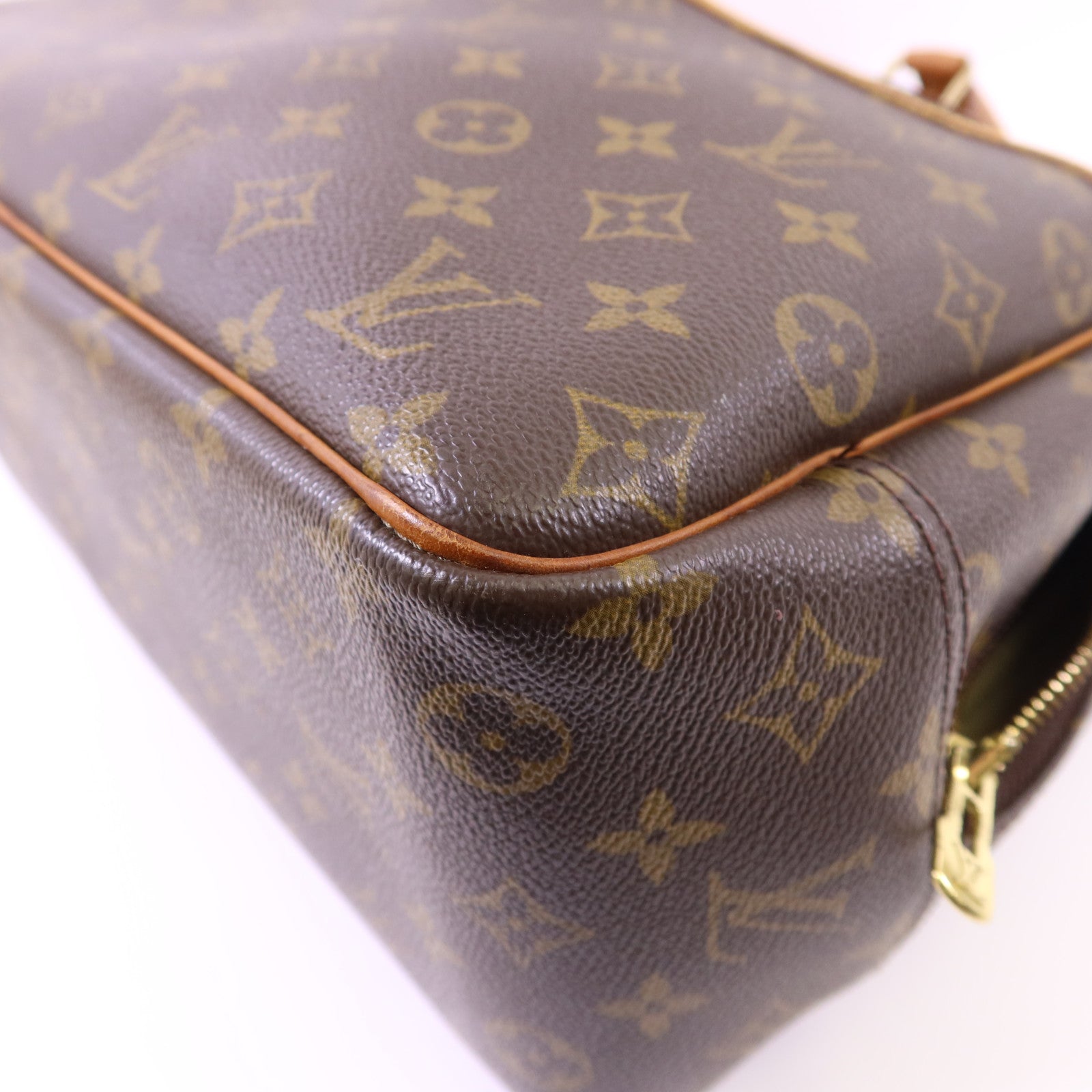 LOUIS VUITTON Monogram Deauville金扣手挽袋棕色