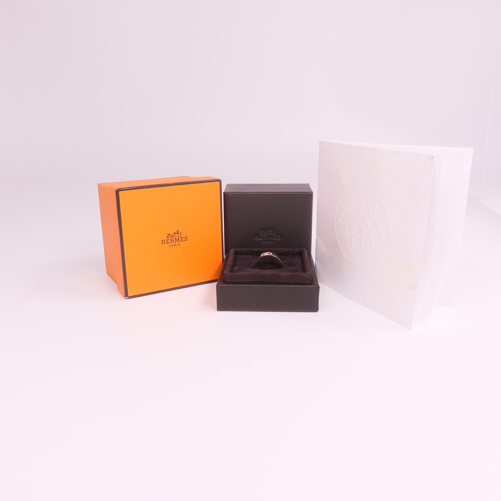 HERMES 18K玫瑰金H d'ancre Ring鑽石戒指