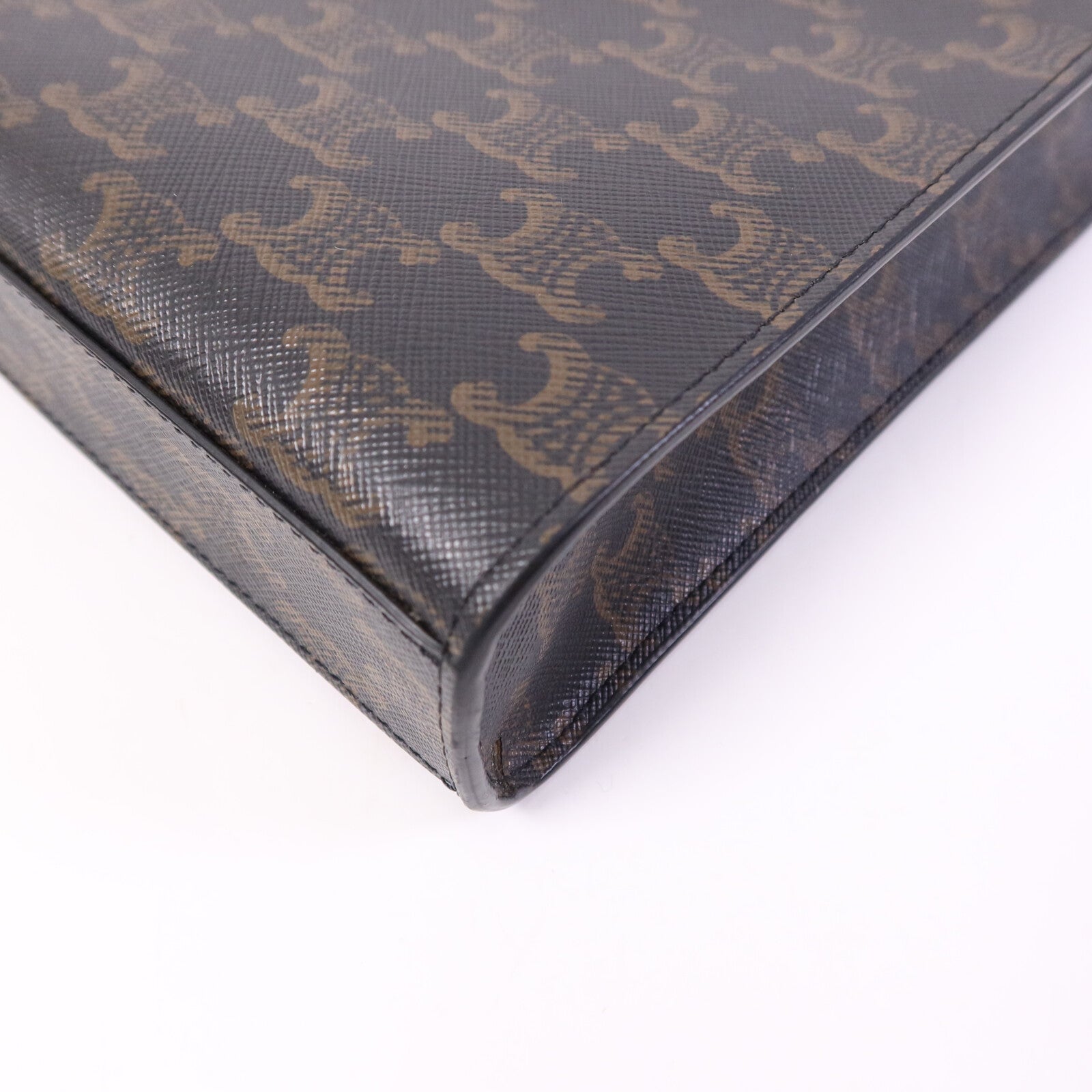 CELINE 塗層帆布Mini Triomphe Cabas Vertical金扣手挽肩背兩用袋