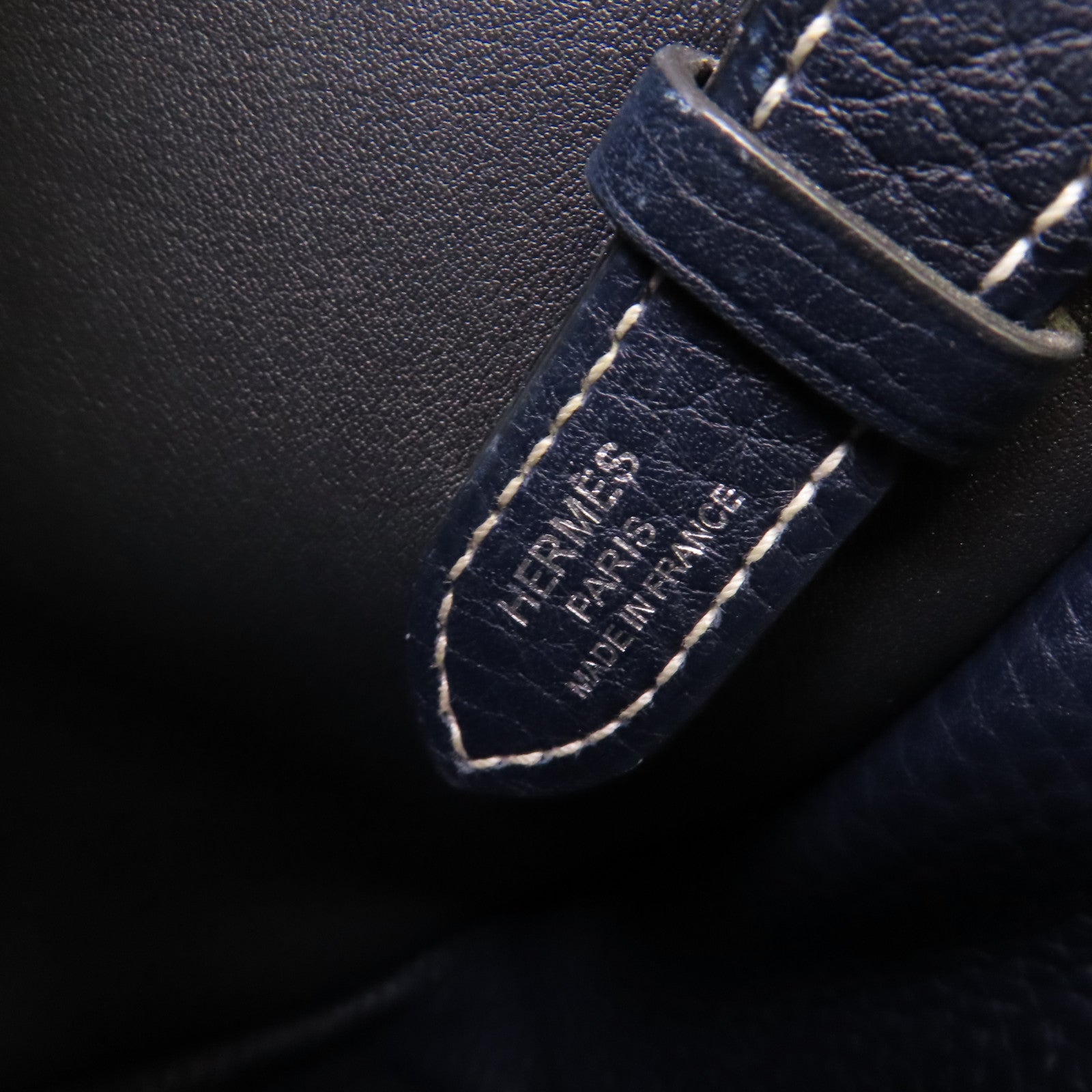 HERMES 【激減優惠】Clemence皮革Halzan 31 2Way Shoulder Bag銀扣手挽肩背兩用袋Bleu Saphir寶石藍色