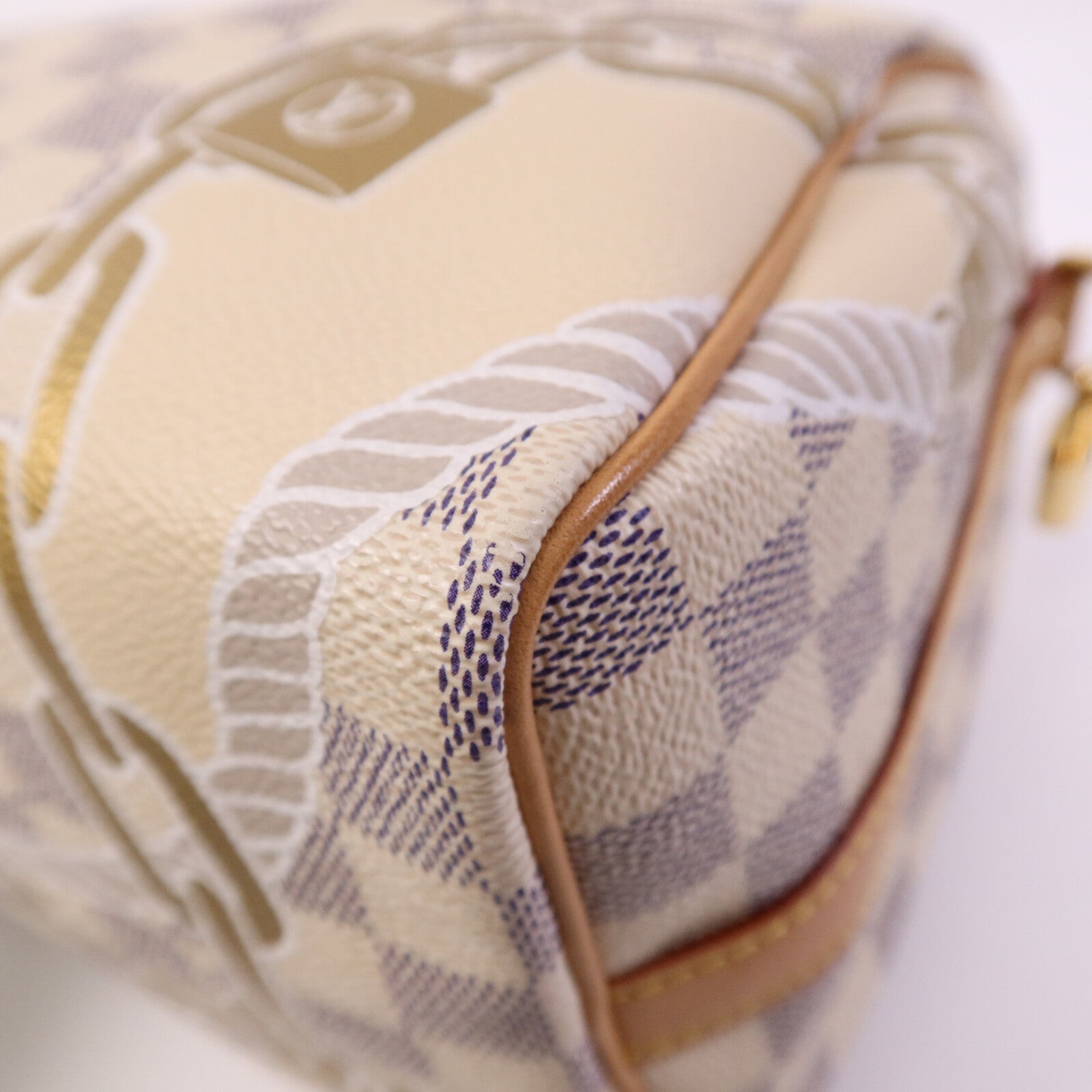 LOUIS VUITTON Damier Azur Speedy Boudouliere 25金扣手挽肩背兩用袋